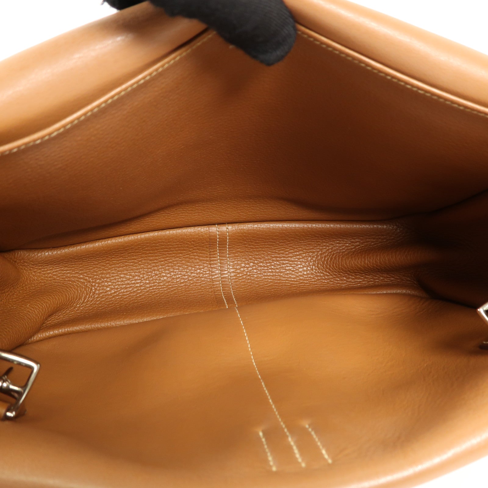 HERMES Clemence皮革Halzan 31銀扣手挽肩背兩用袋Gold