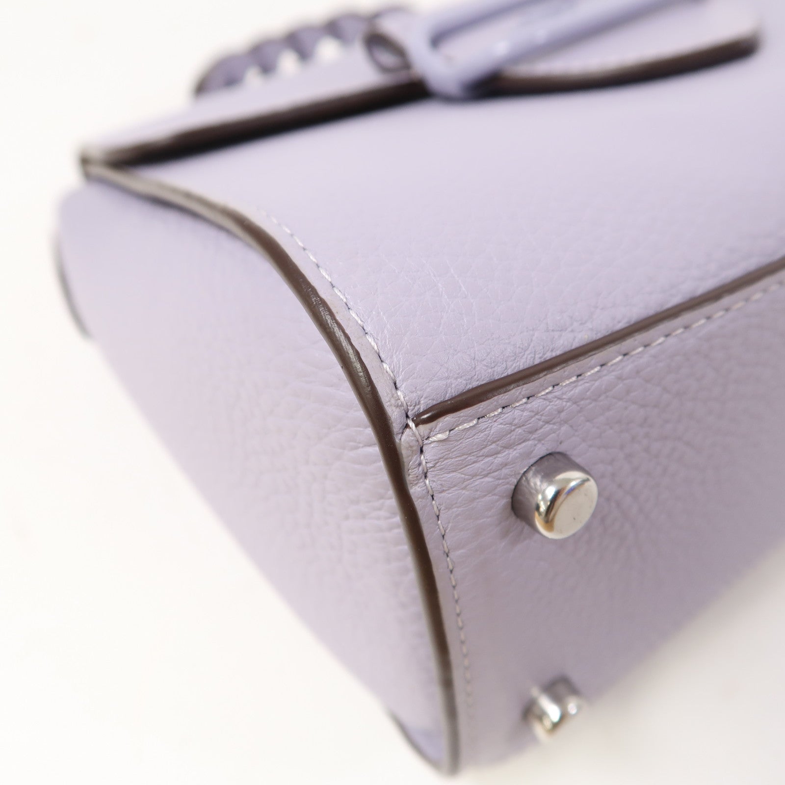 COACH 牛皮皮革Morgan Top Handle Bag銀扣手挽肩背兩用袋紫色