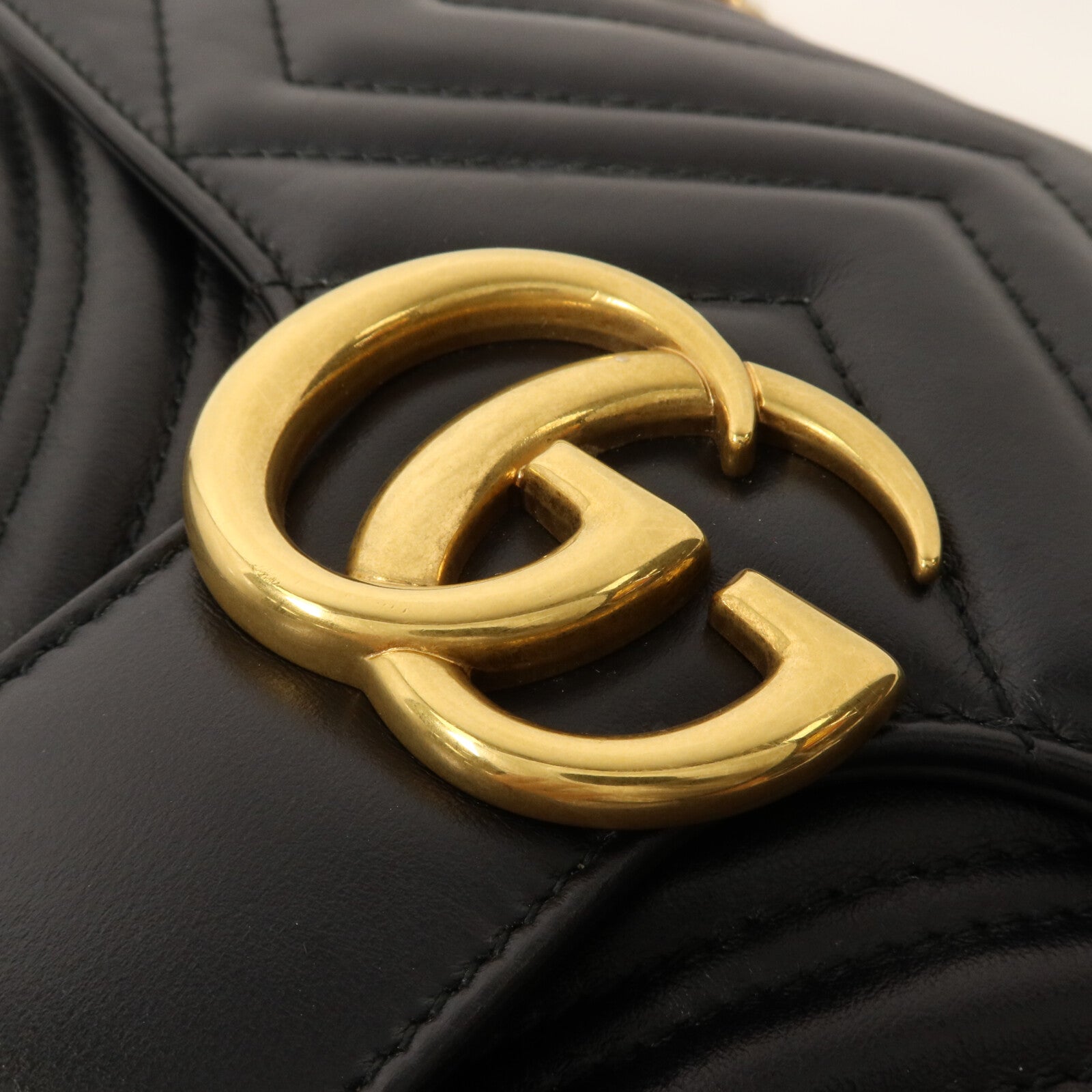 GUCCI 牛皮皮革GG Marmont Shoulder Bag鏈帶肩背袋