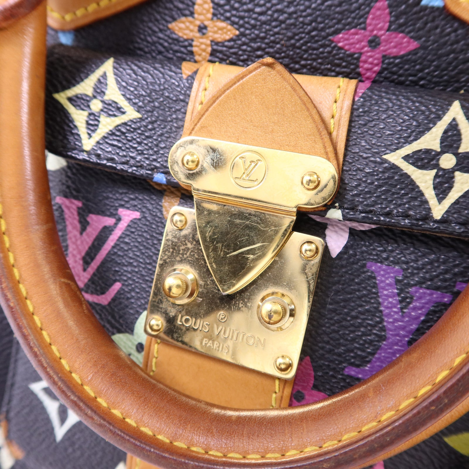 LOUIS VUITTON Monogram Multicolore Speedy 30金扣手挽袋