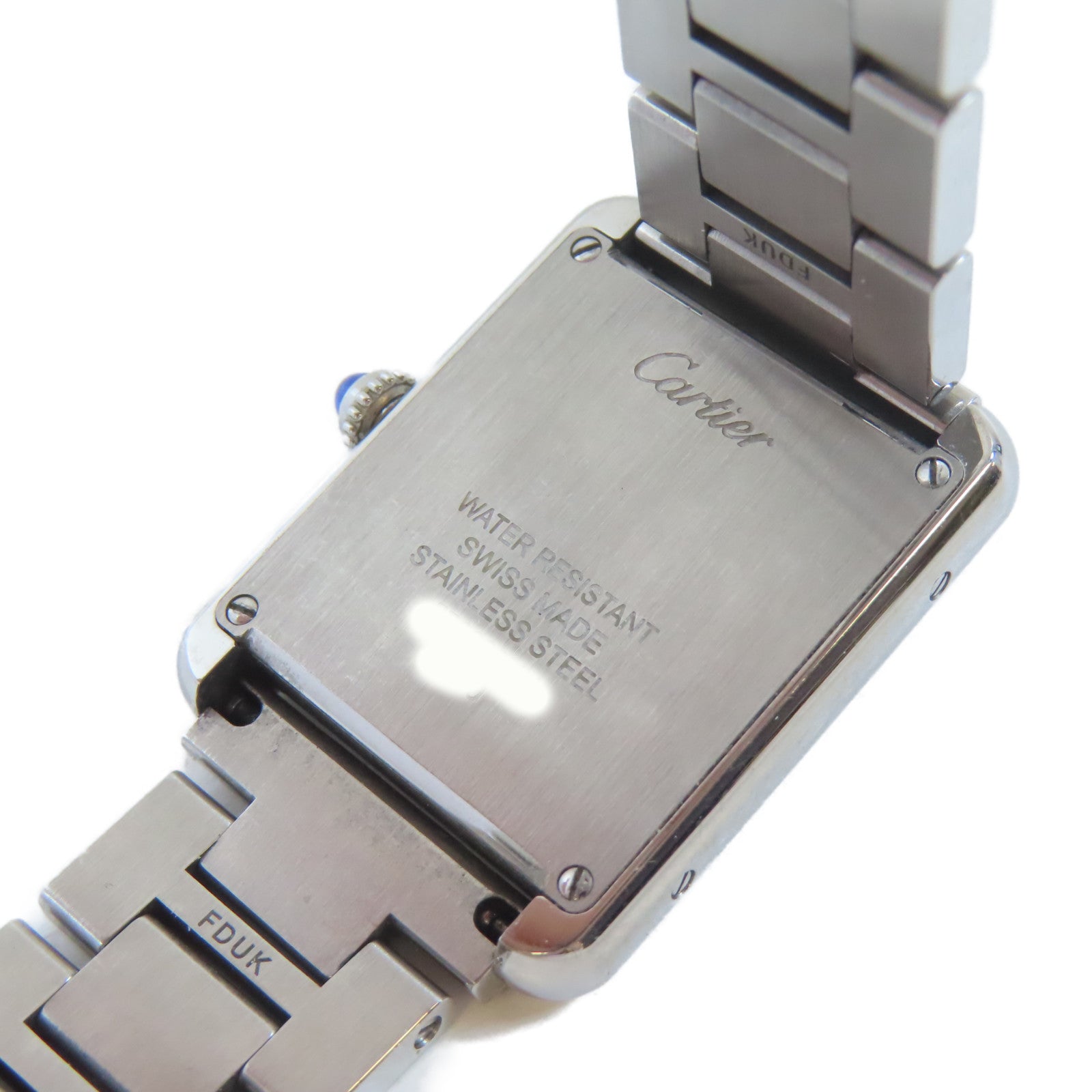 CARTIER Tank Solo不鏽鋼手錶石英機芯白色#15cm