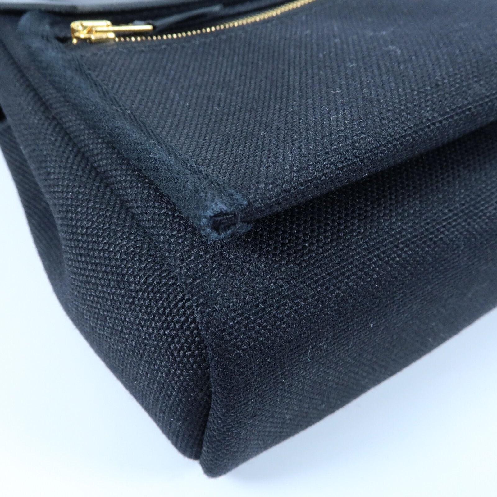 HERMES 帆布Mini Herbag金扣肩背袋Noir