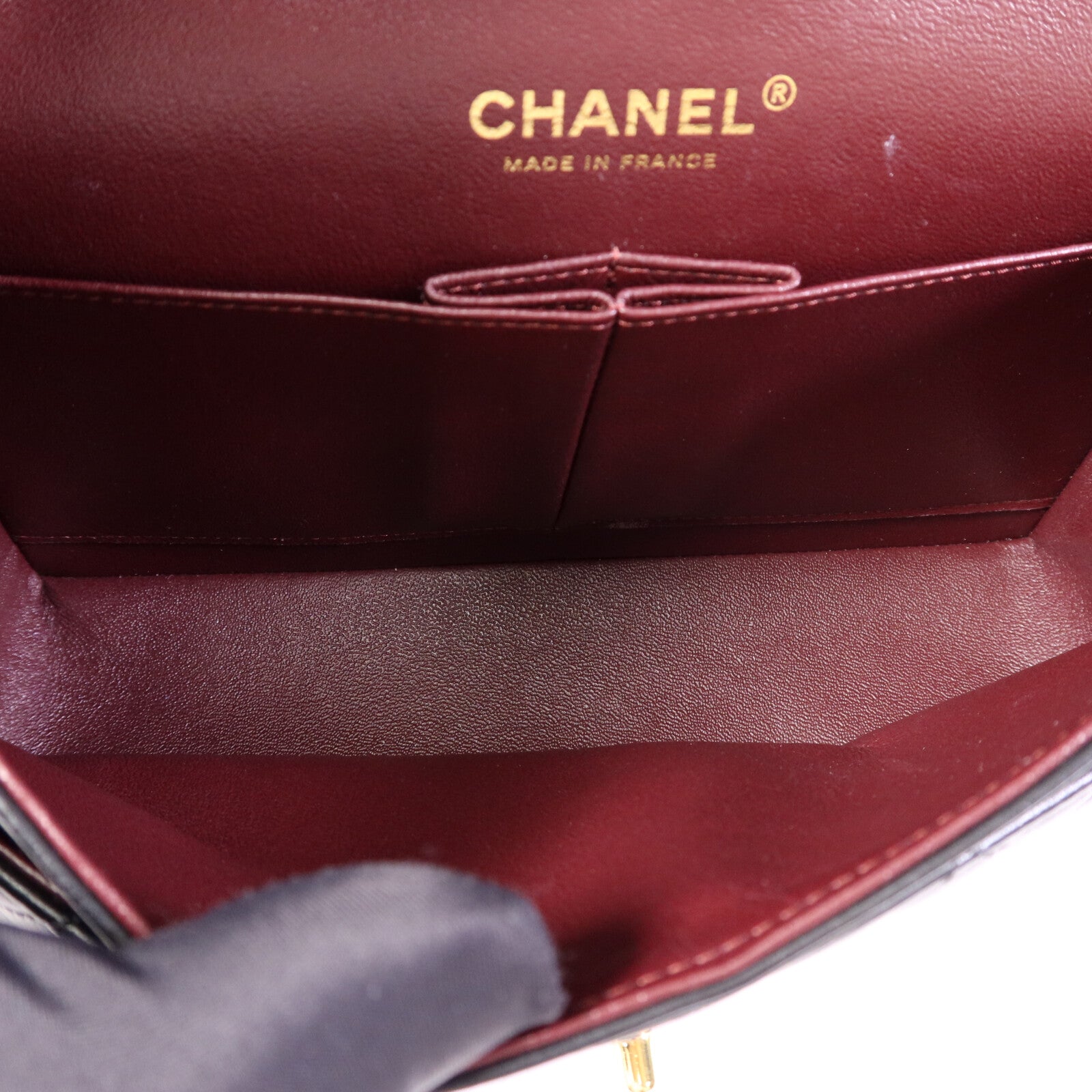 CHANEL 羊皮皮革Classic 23金扣鏈帶肩背袋