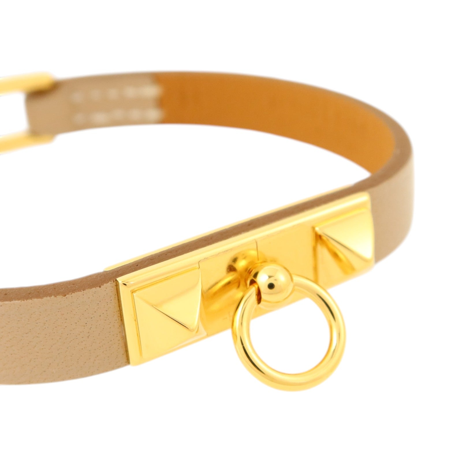HERMES Swift皮革Rivale Mini Bracelet金扣手鏈