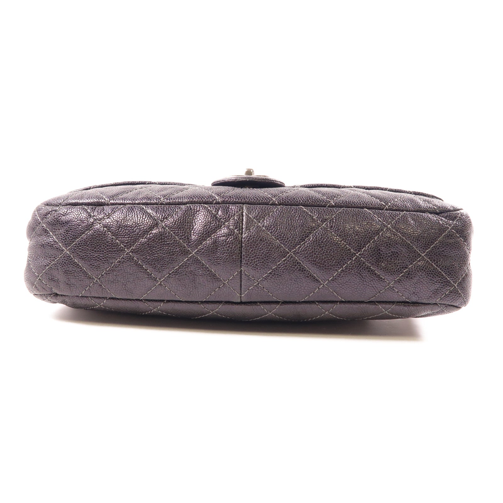 CHANEL 牛皮皮革Chain Shoulder銀扣肩背袋