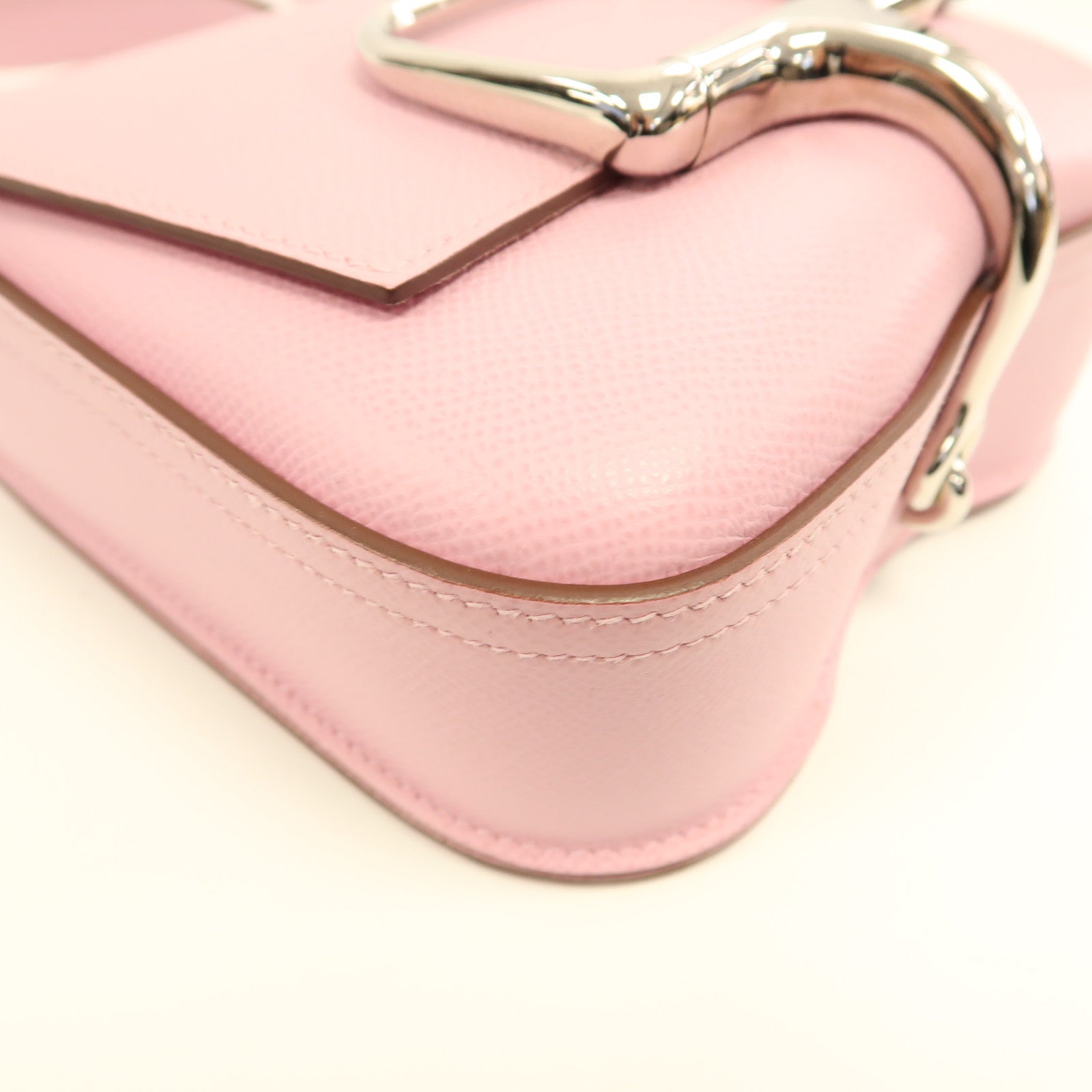 HERMES【激減優惠】 Epsom皮革Della銀扣肩背袋葵錦紫色