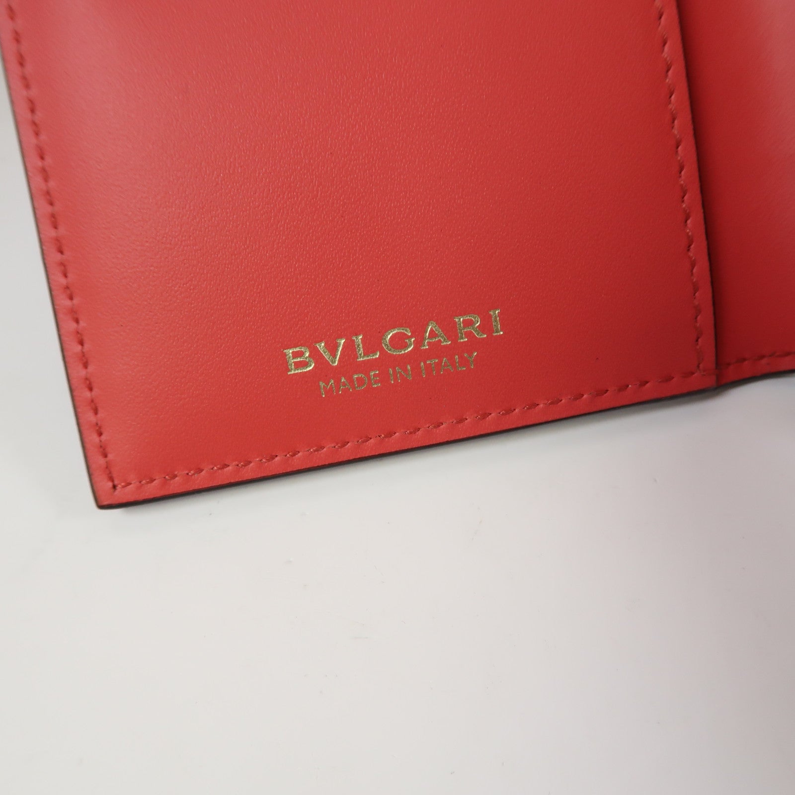 BVLGARI 牛皮皮革Card Case金扣卡片套紫色