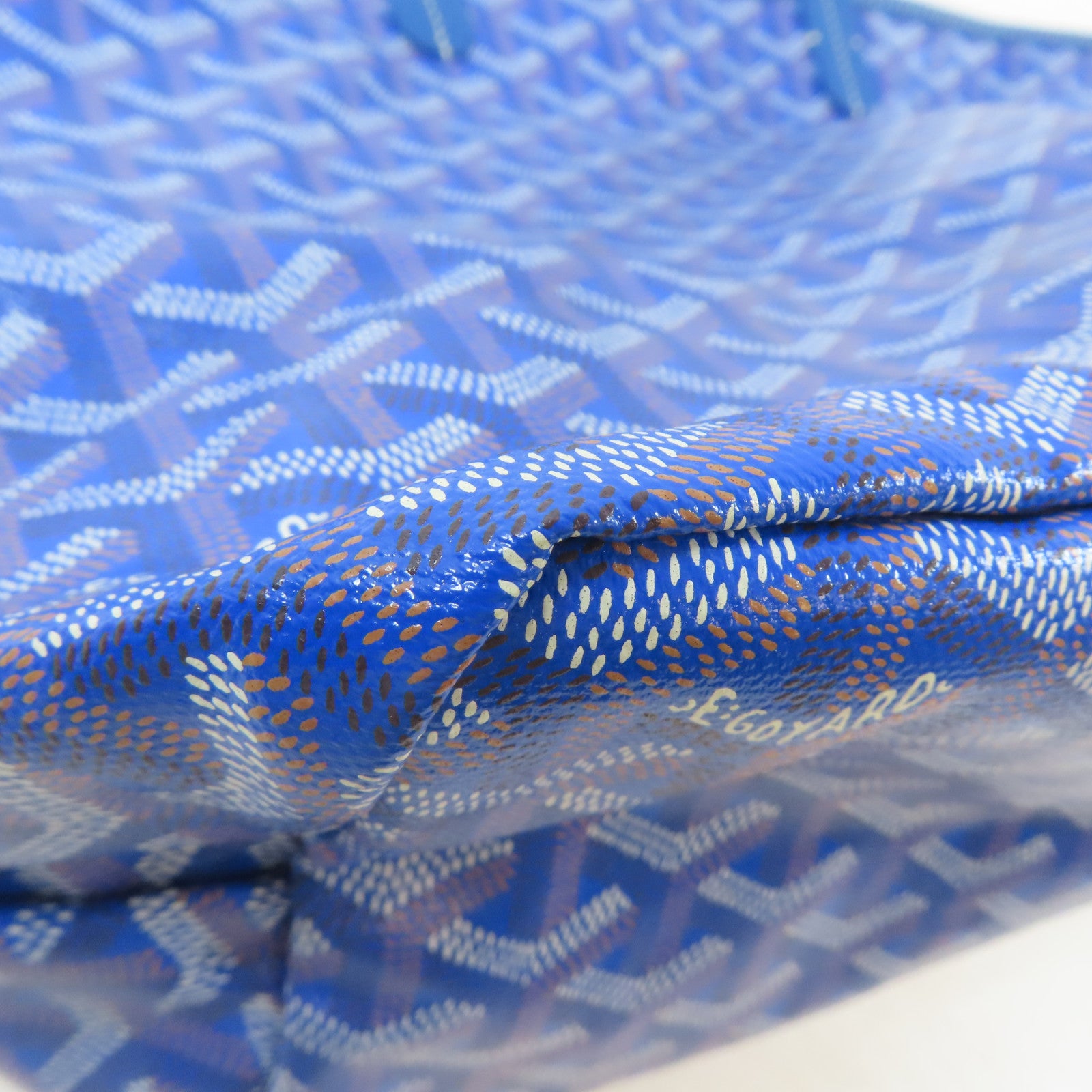 GOYARD 塗層帆布Saint Louis PM銀扣手挽袋藍色