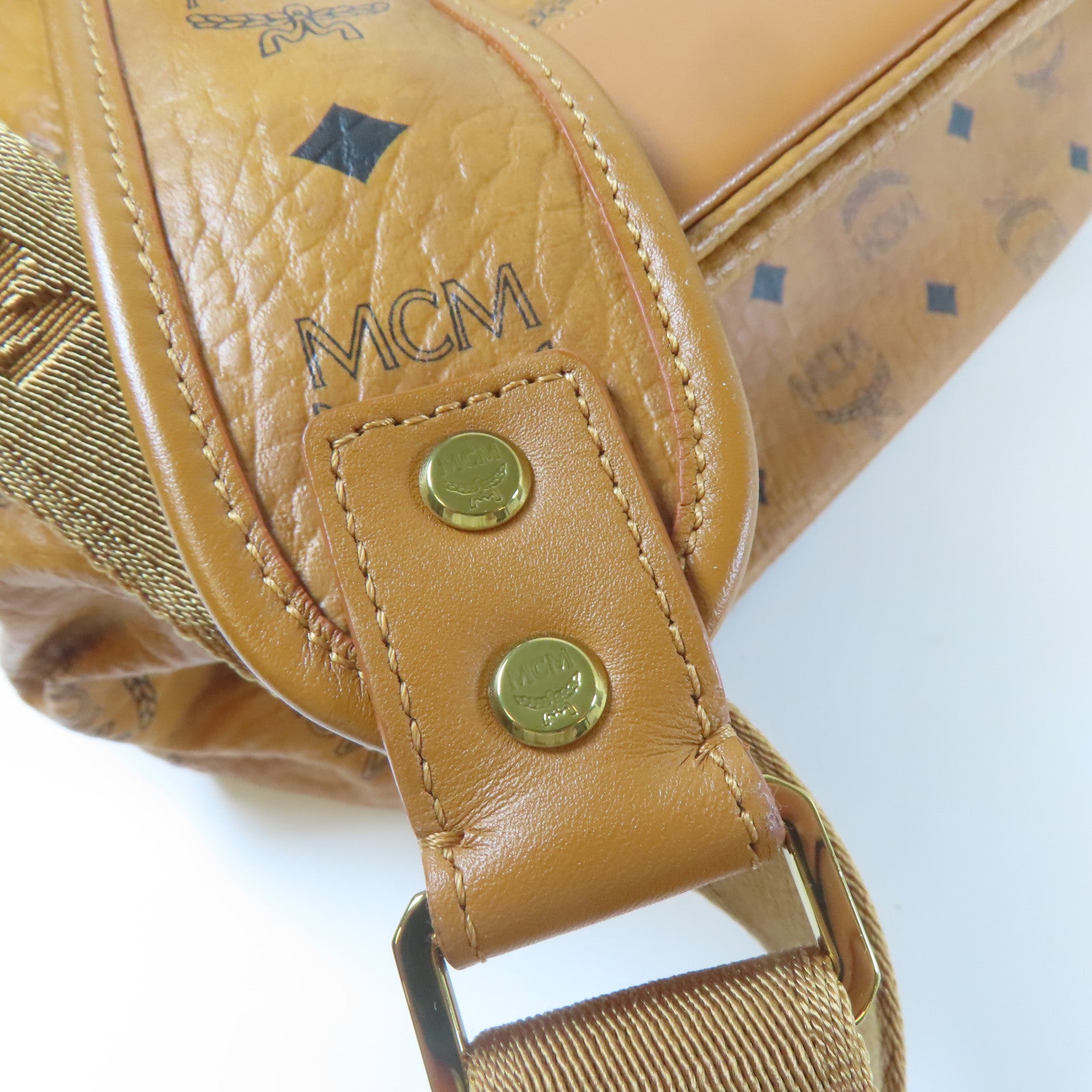 MCM 【激減優惠】皮革Starkside Studs Backpack金扣背包棕色