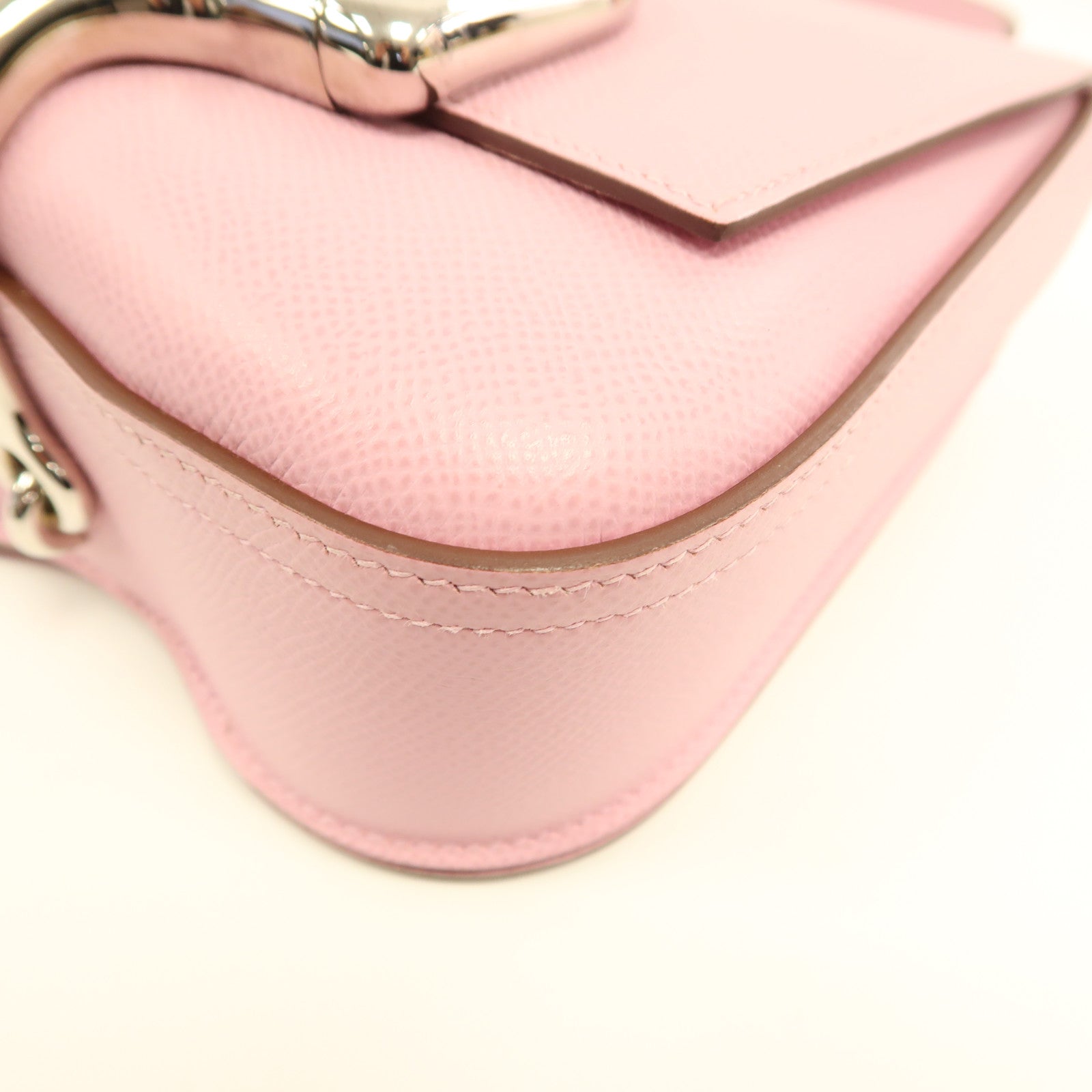 HERMES【激減優惠】 Epsom皮革Della銀扣肩背袋葵錦紫色