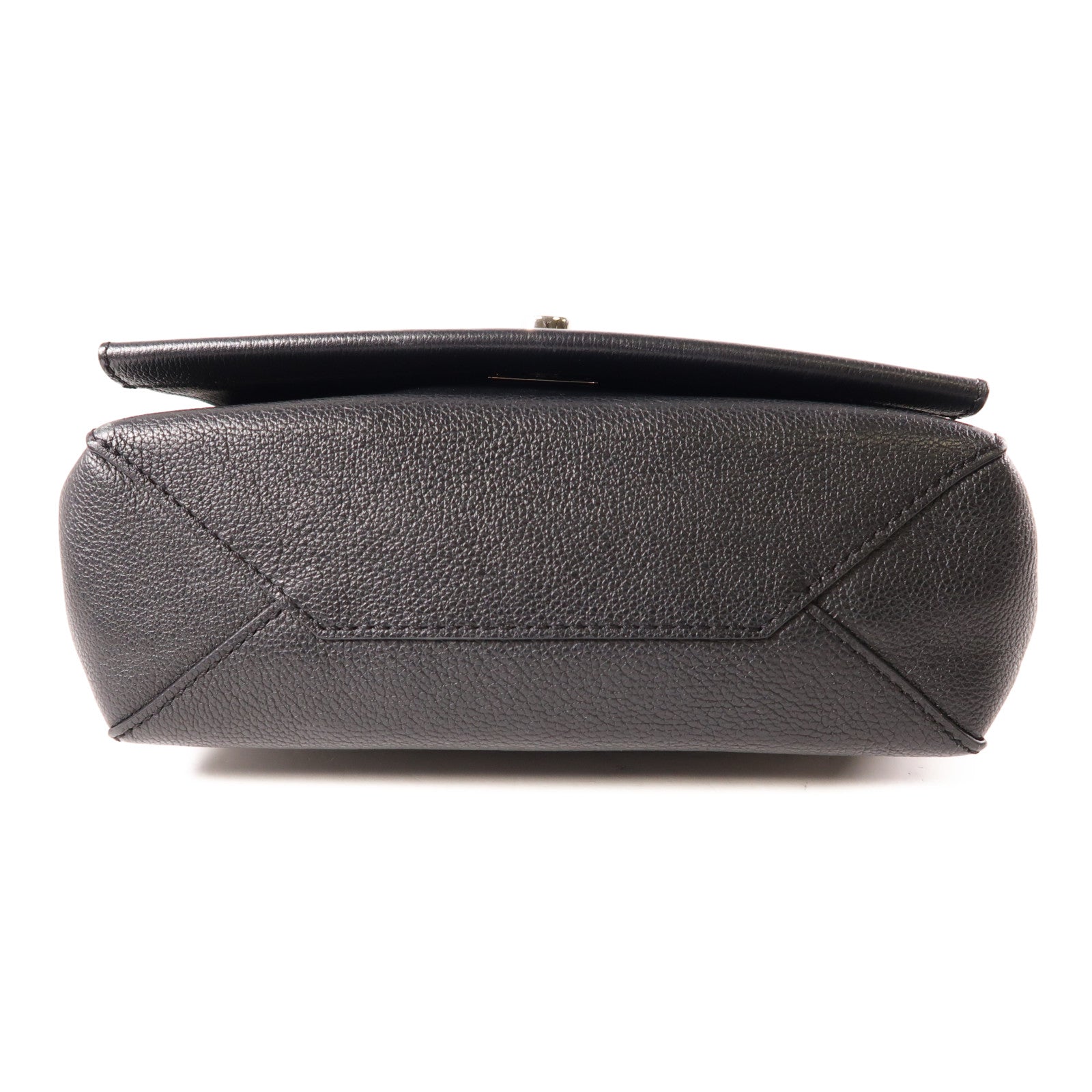 LOUIS VUITTON 牛皮皮革Lockme II BB銀扣鏈帶手挽肩背兩用袋黑色