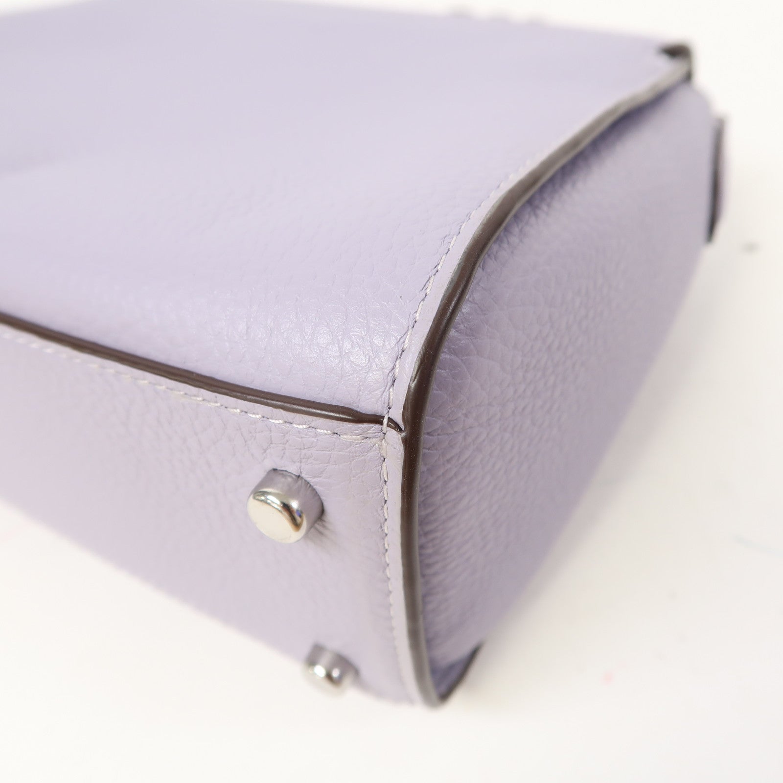 COACH 牛皮皮革Morgan Top Handle Bag銀扣手挽肩背兩用袋紫色
