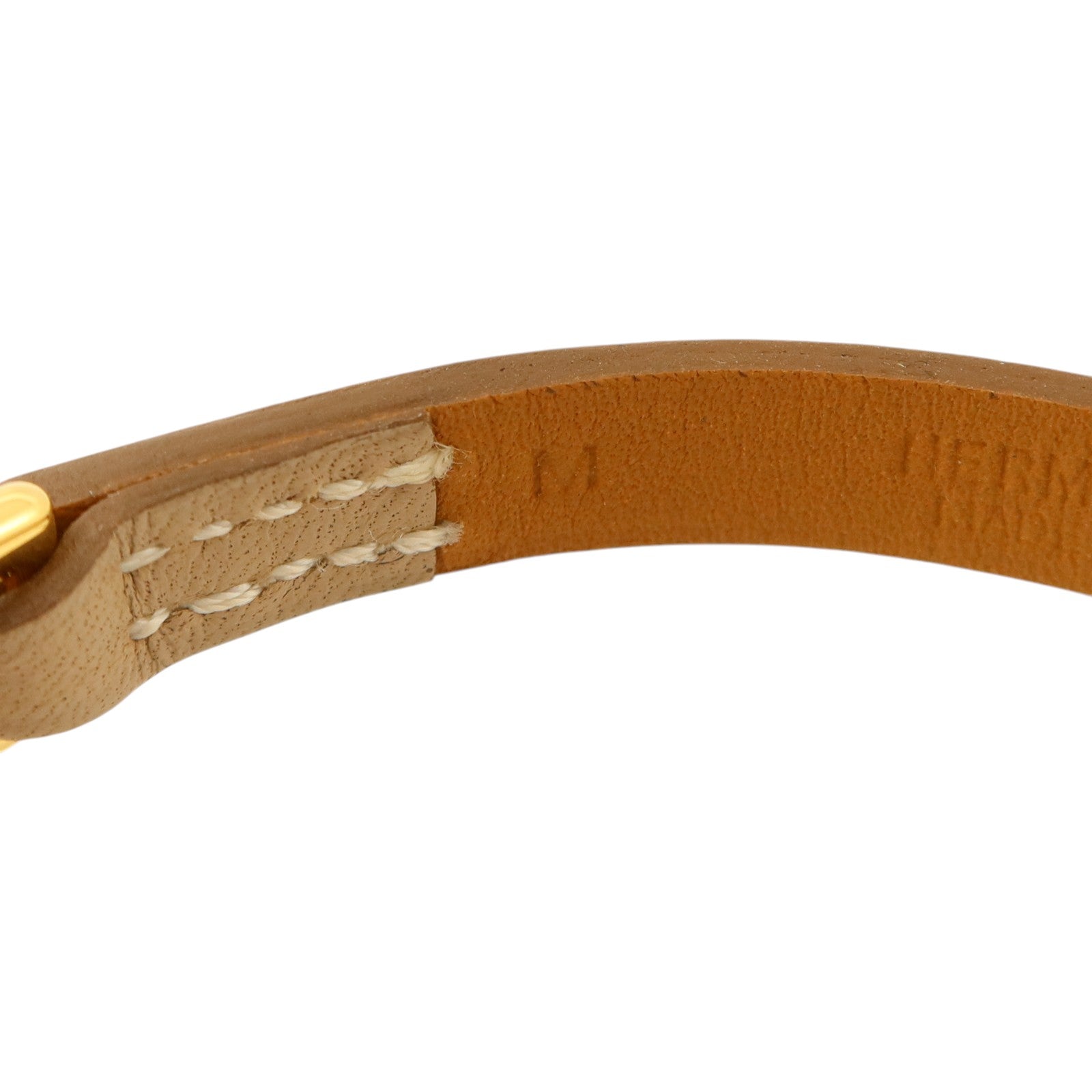 HERMES Swift皮革Rivale Mini Bracelet金扣手鏈