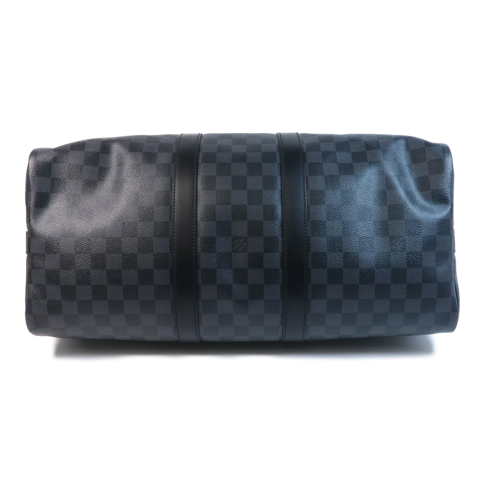 LOUIS VUITTON Damier Graphite Keepall 45 Bandouliere銀扣手挽肩背兩用袋