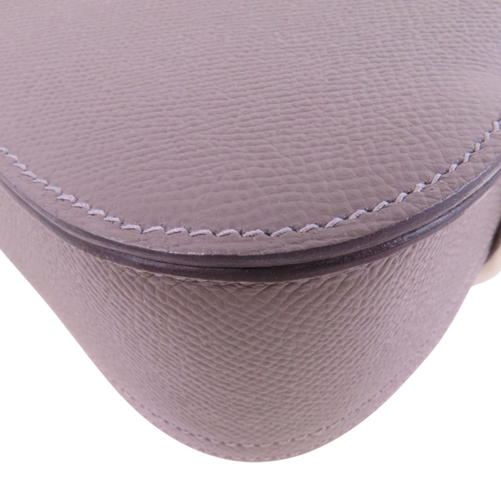 HERMES PHW Della Cavalleria Mini Shoulder Bag Epsom Leather 0L Gris Meyer Grey