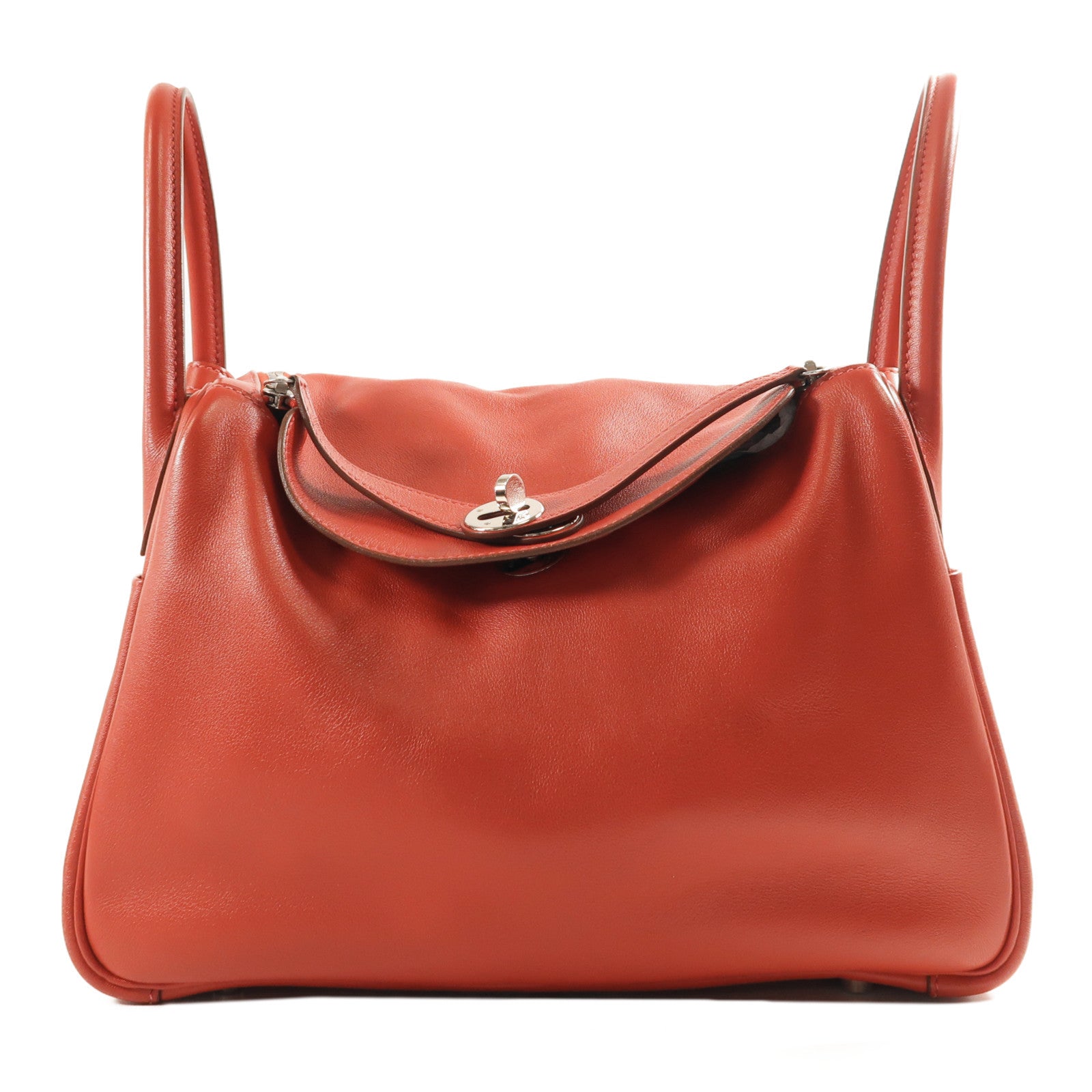 HERMES Swift皮革Lindy 30銀扣手挽肩背兩用袋Rouge Casaque