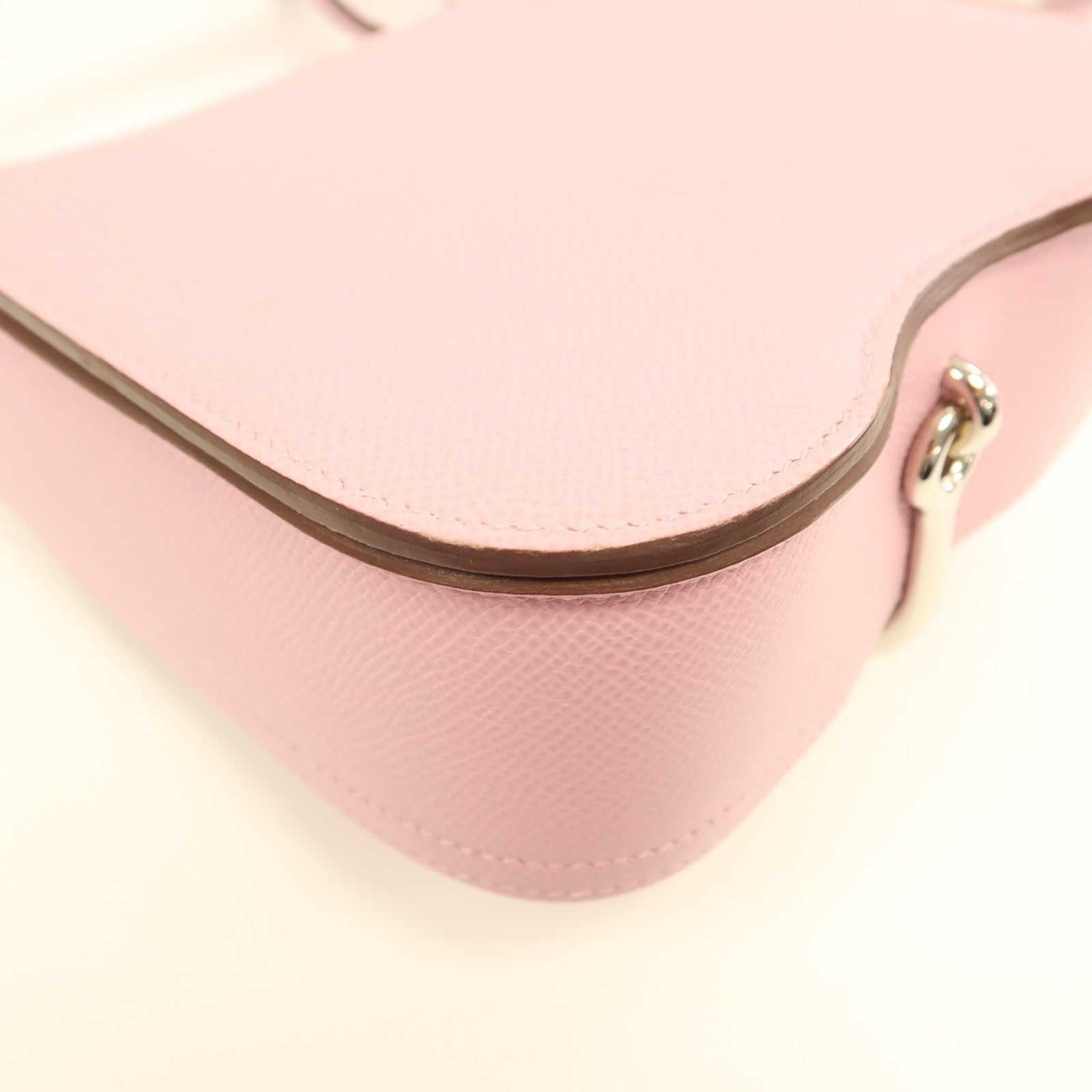 HERMES【激減優惠】 Epsom皮革Della銀扣肩背袋葵錦紫色