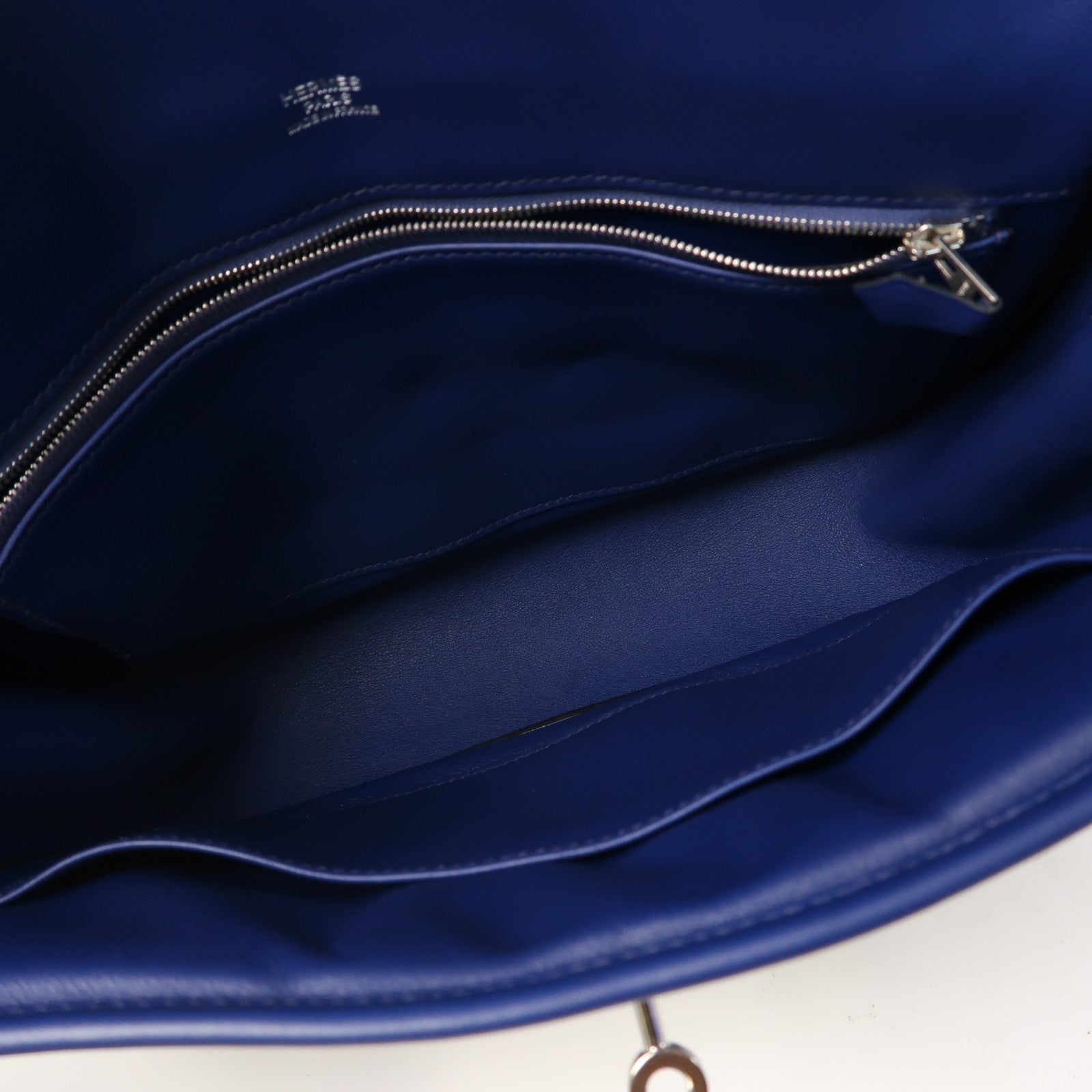 HERMES Swift皮革Berline 28銀扣肩背袋藍寶石塞
