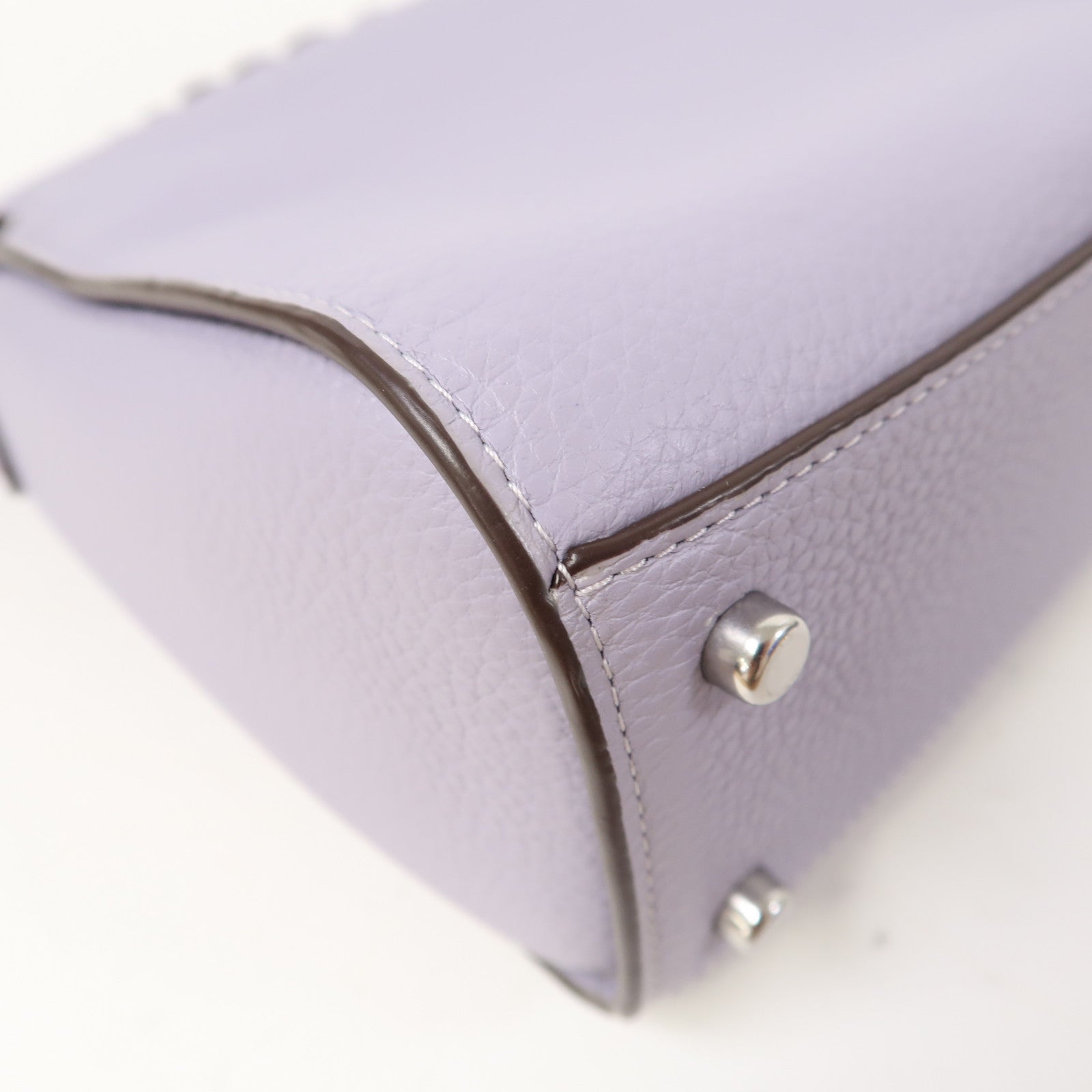 COACH 牛皮皮革Morgan Top Handle Bag銀扣手挽肩背兩用袋紫色