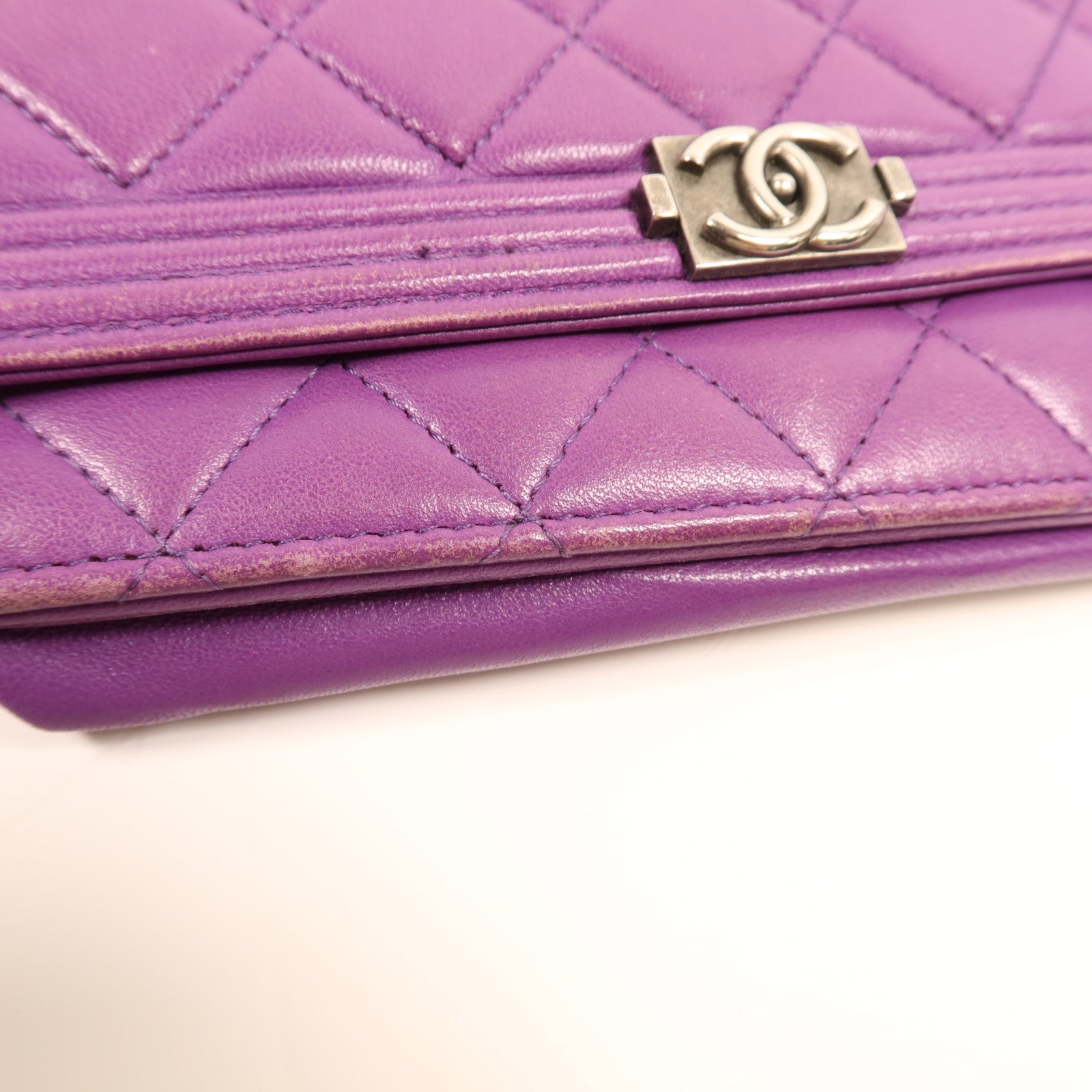 CHANEL 【激減優惠】羊皮皮革Boy WOC Wallet On Chain銀扣鏈帶鏈帶肩背袋