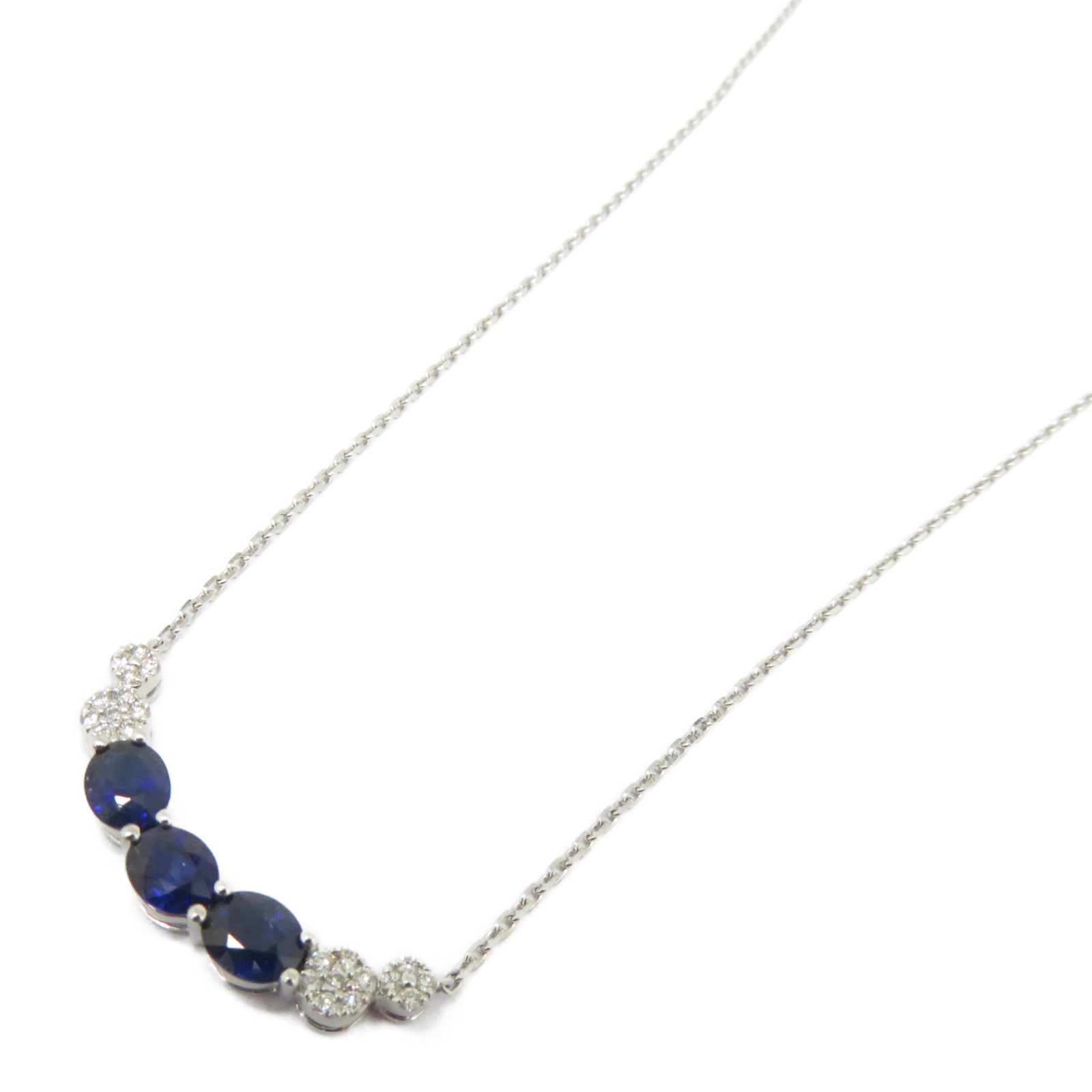 JEWELRY 【激減優惠】18K白金Sapphire Diamond Necklace 1.313ct藍寶石/0.131ct鑽石項鍊