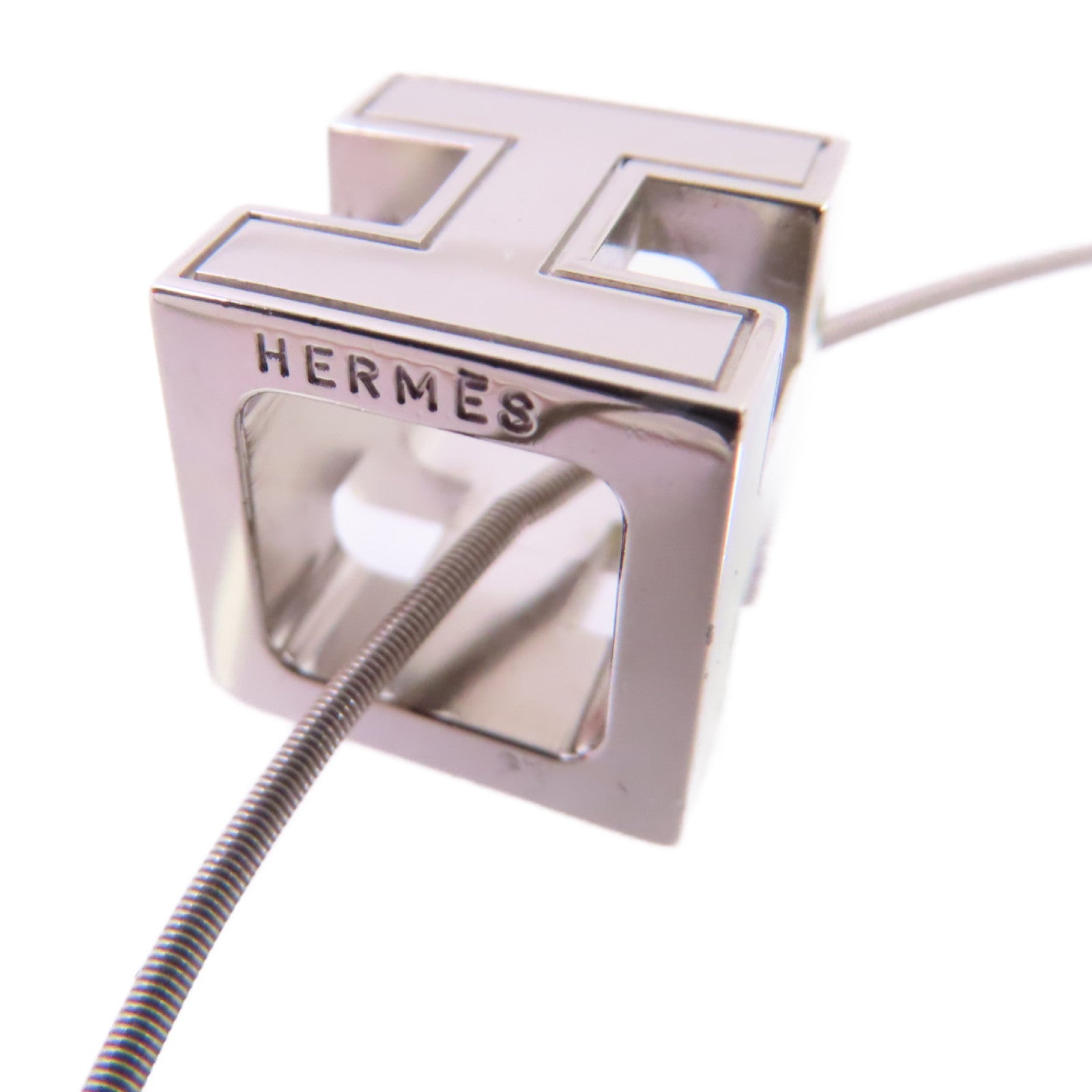 HERMES 金屬Cube d'H (H Cube) Necklace項鏈綠色