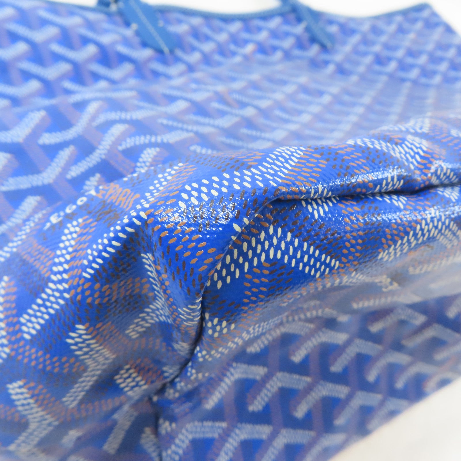 GOYARD 塗層帆布Saint Louis PM銀扣手挽袋藍色