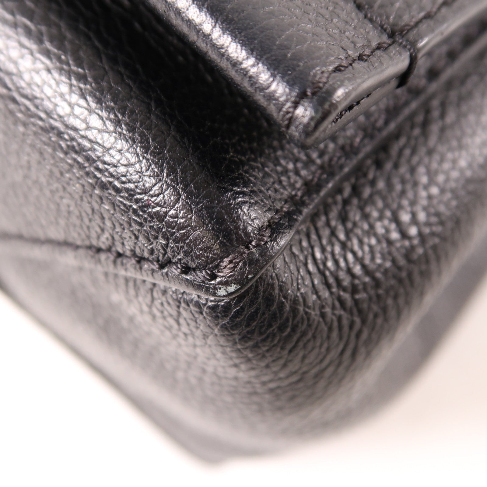 LOUIS VUITTON 牛皮皮革Lockme II BB銀扣鏈帶手挽肩背兩用袋黑色