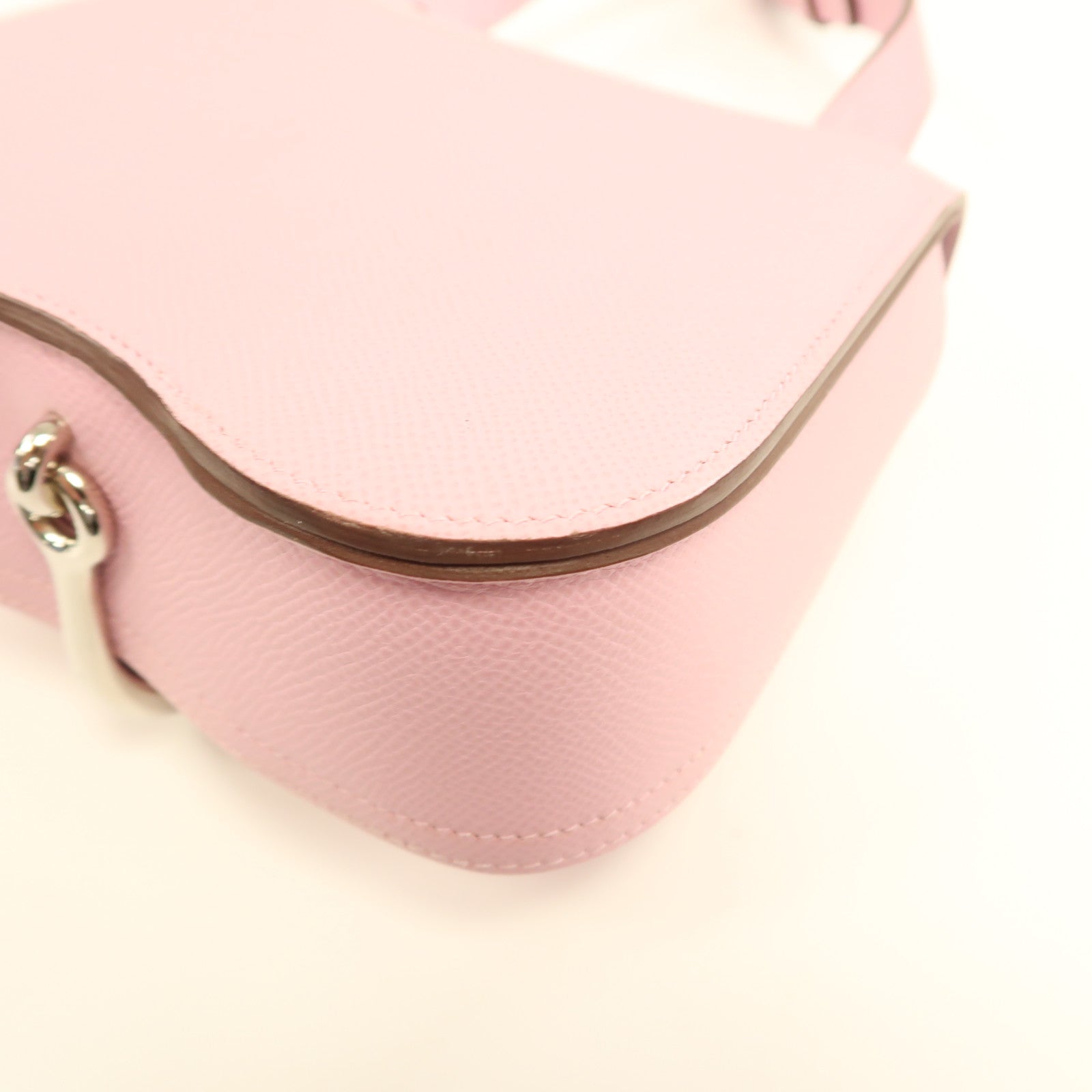 HERMES【激減優惠】 Epsom皮革Della銀扣肩背袋葵錦紫色