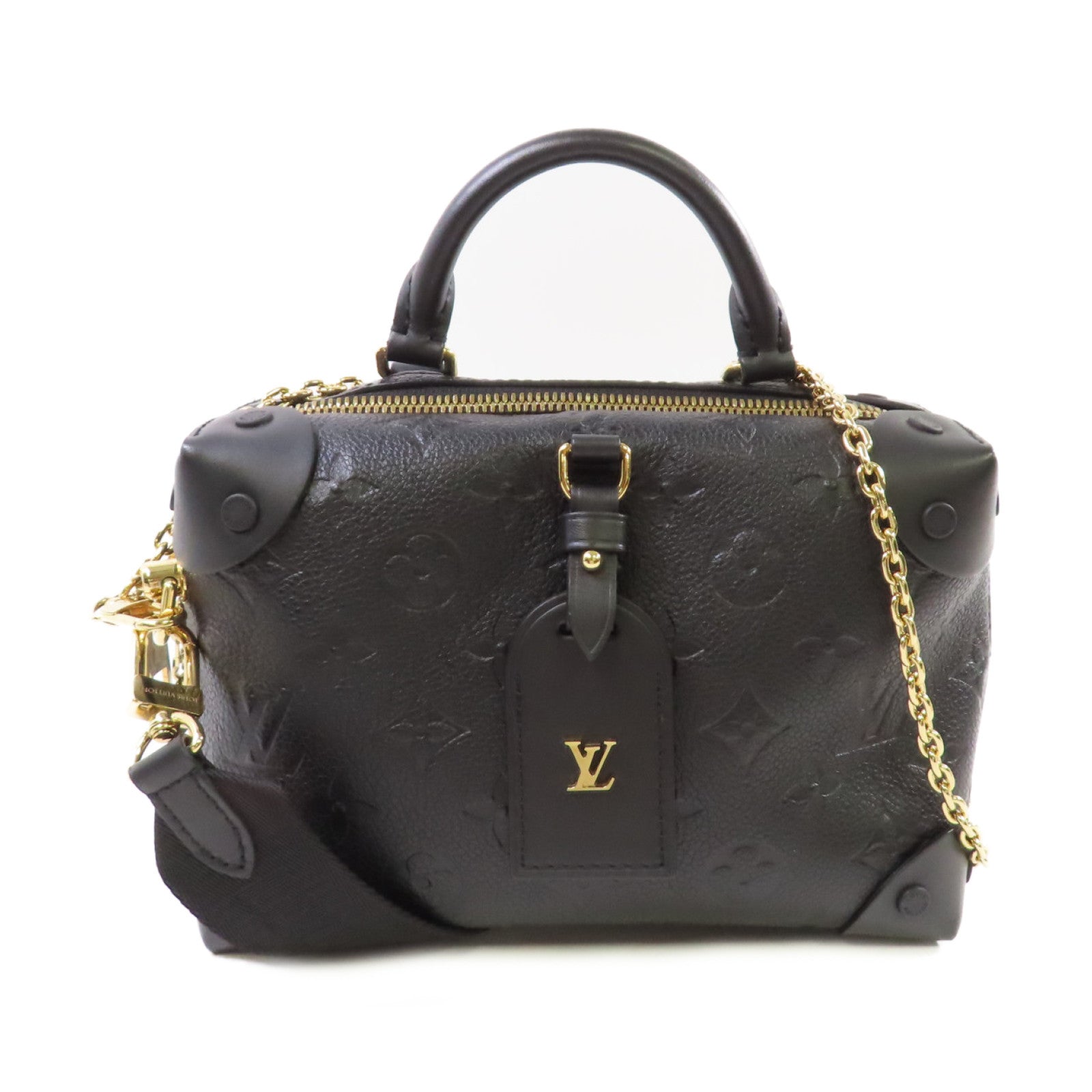 LOUIS VUITTON Monogram Empreinte Petite Malle Souple 2Way Shoulder Bag金扣手挽肩背兩用袋黑色