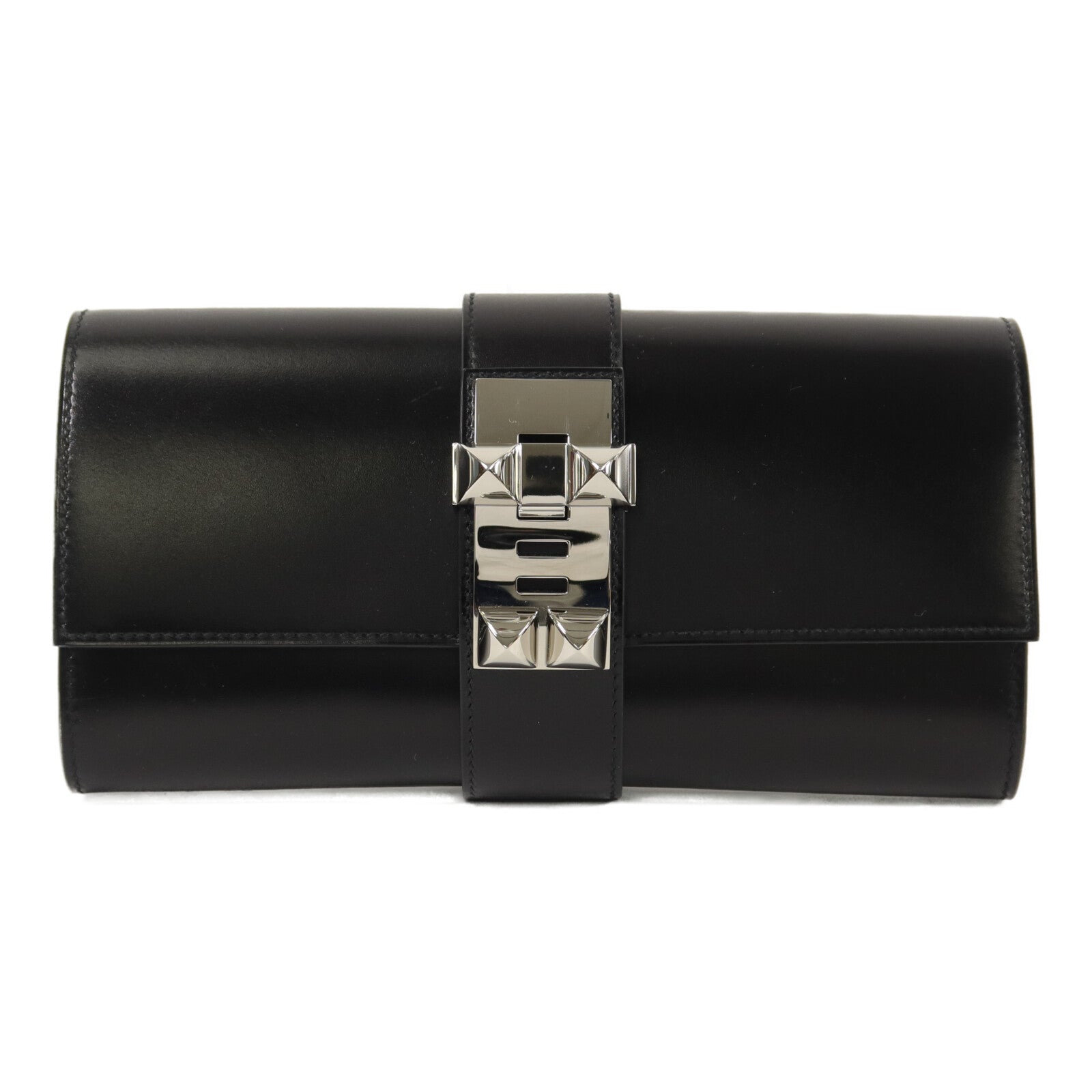HERMES Box皮革Medor 23手拿包Noir