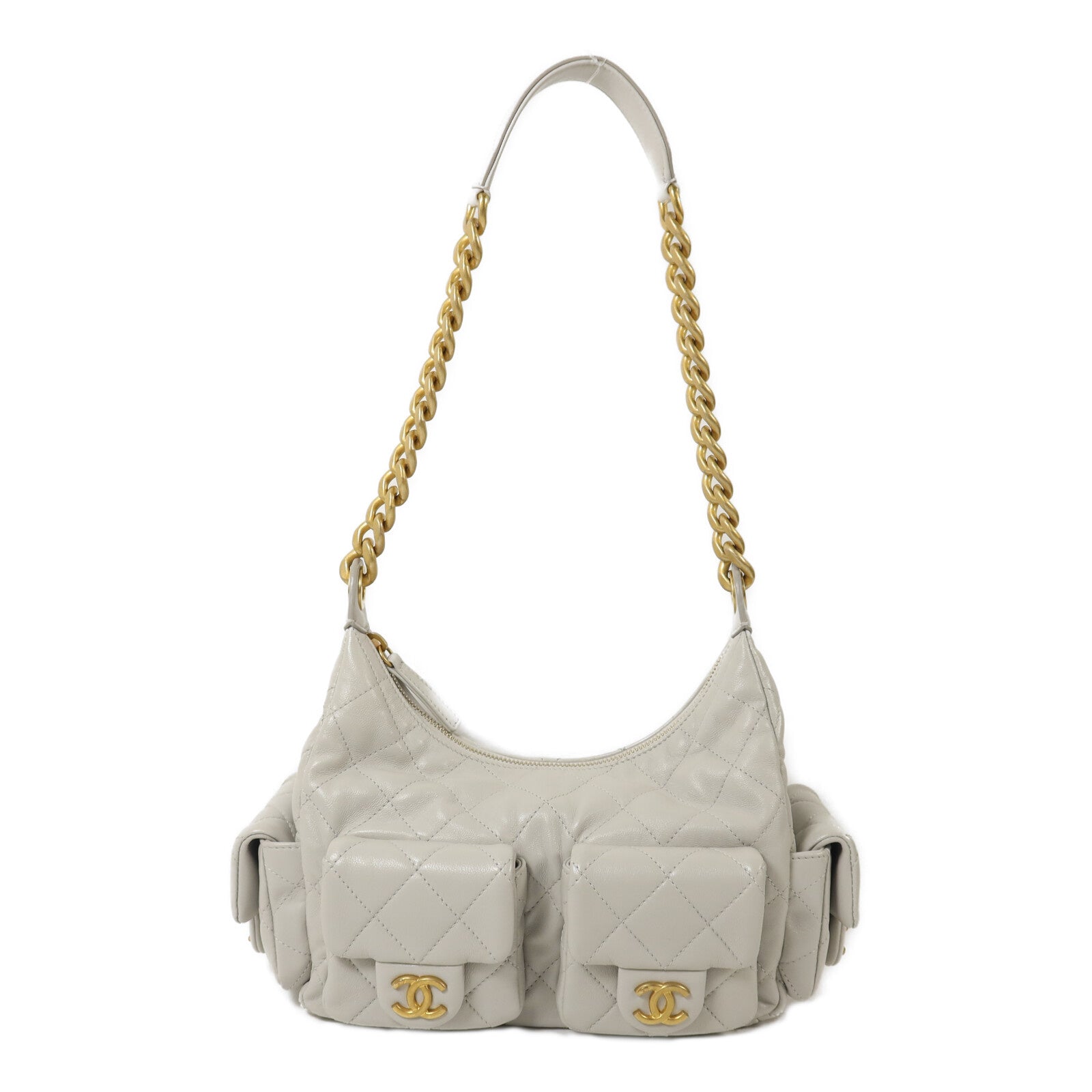 CHANEL 羊皮皮革25C Hobo Small鏈帶肩背袋