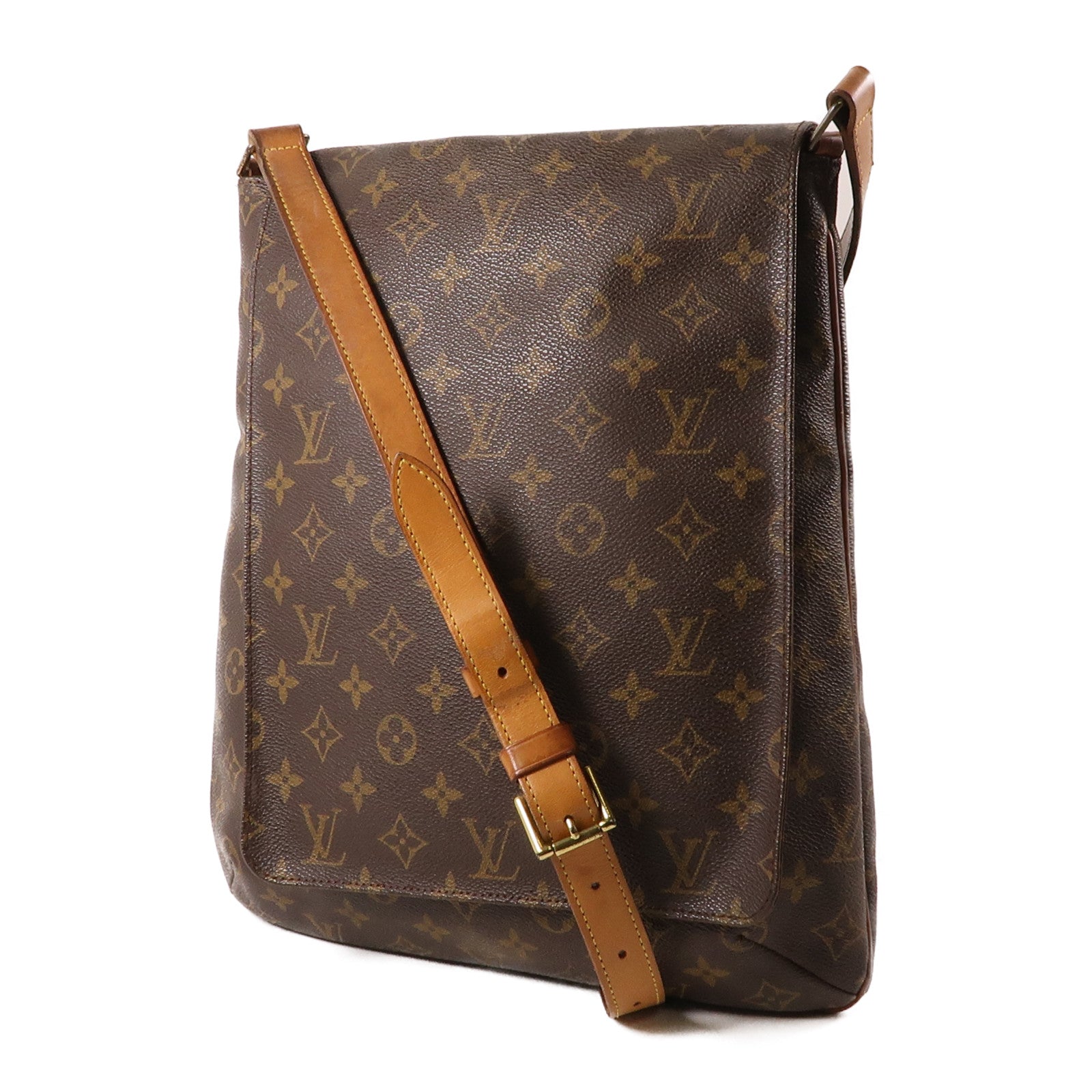 LOUIS VUITTON 【激減優惠】Monogram Musette金扣肩背袋棕色