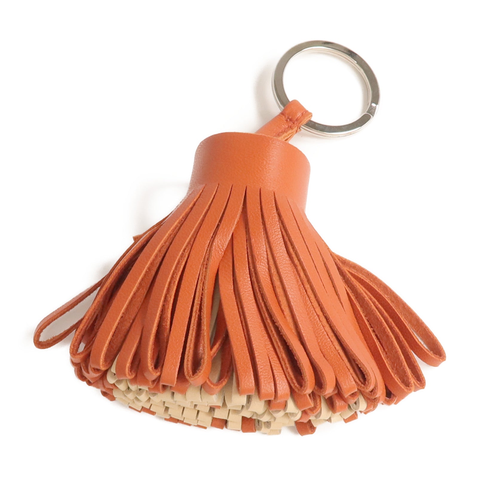 HERMES Milo皮革Carmen Charm銀扣掛飾