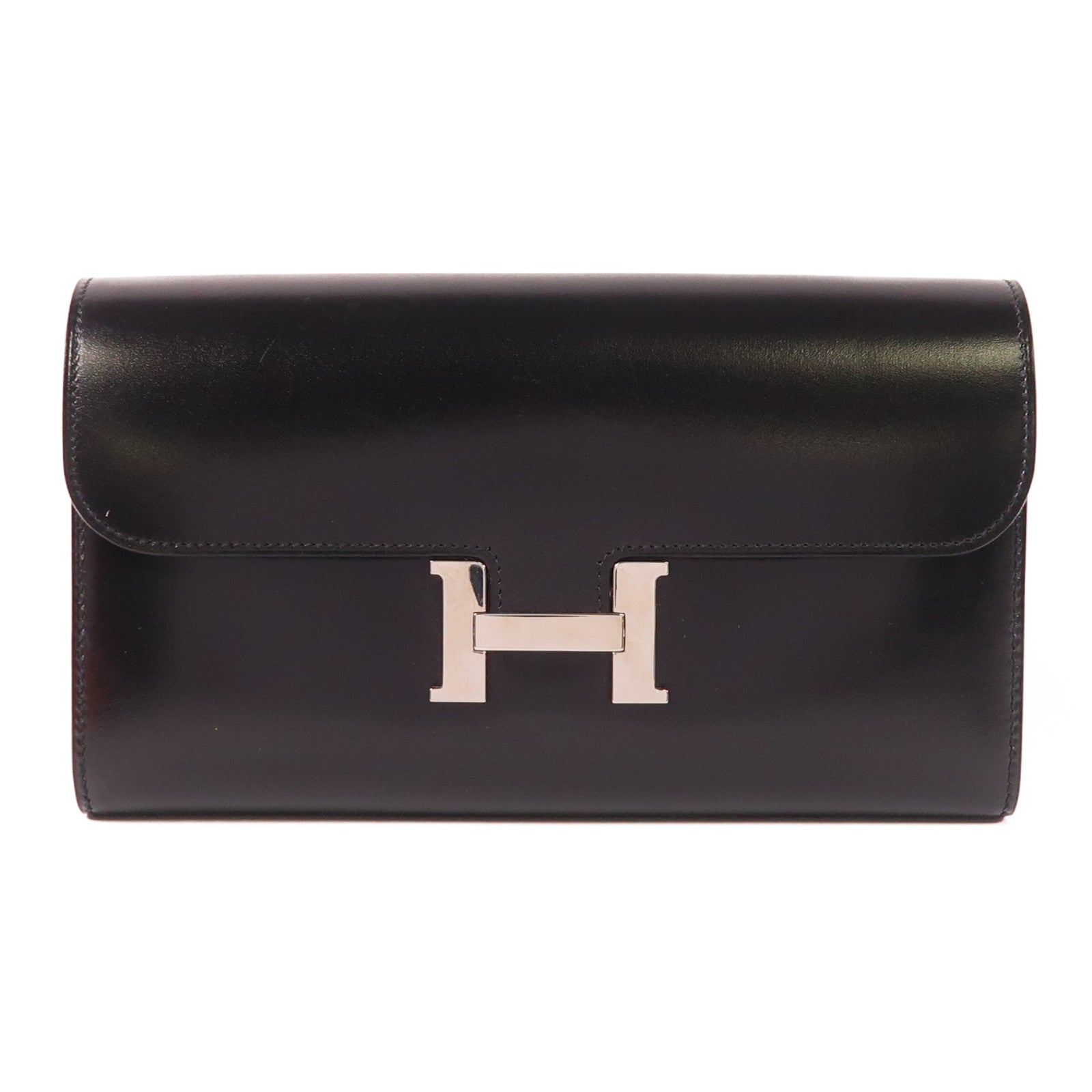 HERMES Box Calf皮革Constance Long Wallet銀扣長錢包