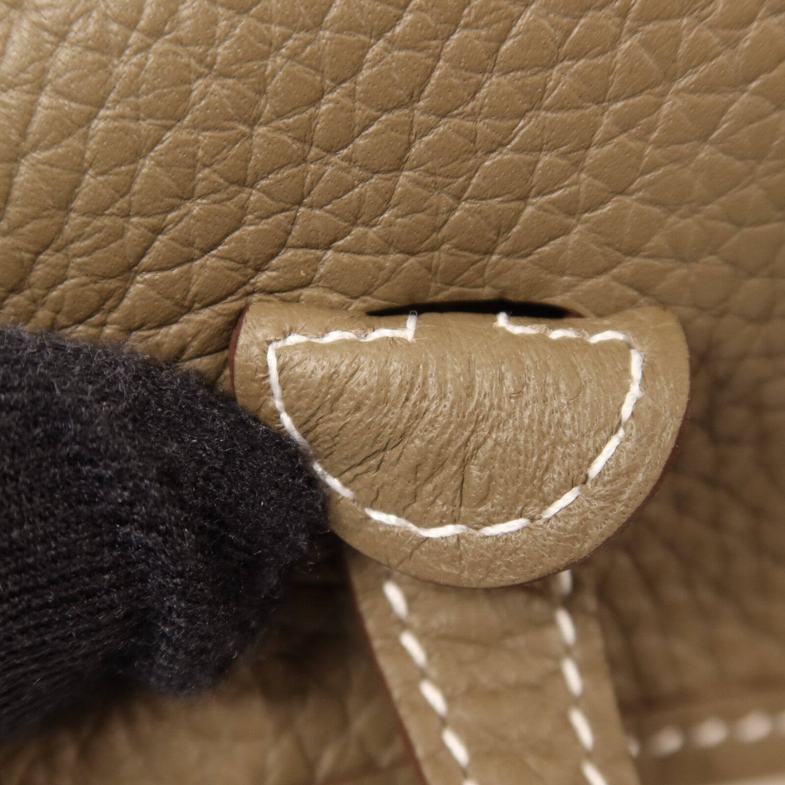 HERMES Clemence皮革Evelyne TPM銀扣肩背袋Etoupe