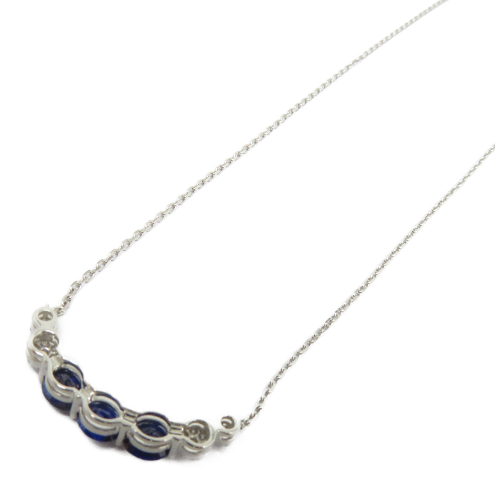 JEWELRY 【激減優惠】18K白金Sapphire Diamond Necklace 1.313ct藍寶石/0.131ct鑽石項鍊