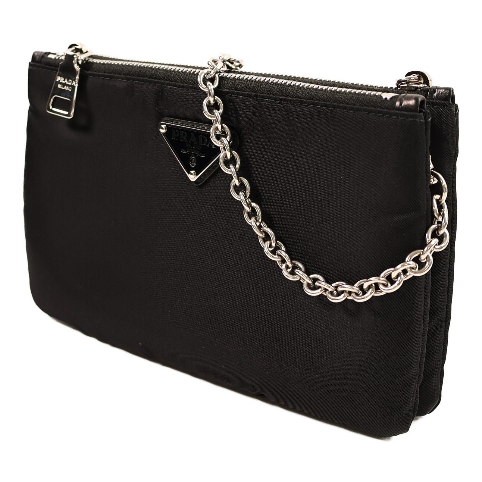 PRADA 尼龍Tessuto Pocket鏈帶肩背袋
