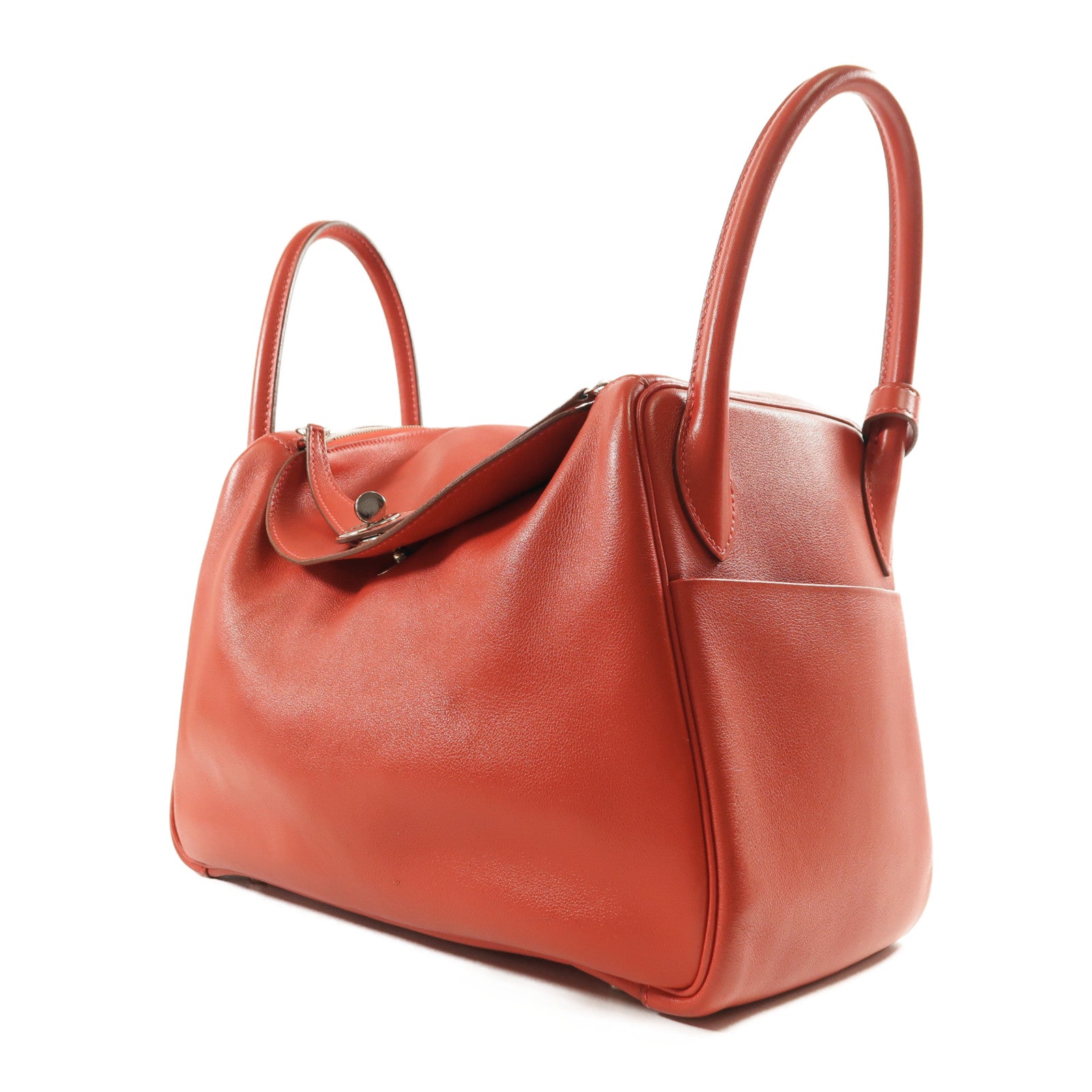 HERMES Swift皮革Lindy 30銀扣手挽肩背兩用袋Rouge Casaque
