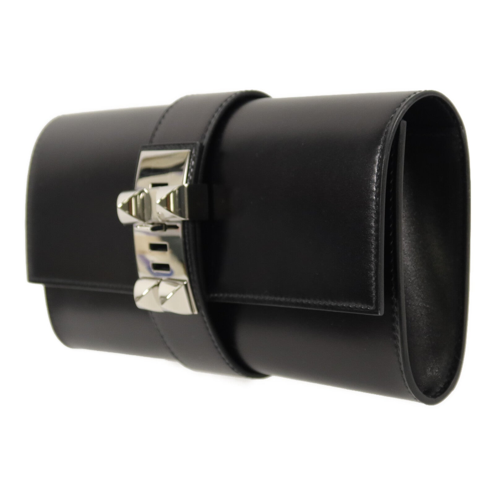 HERMES Box皮革Medor 23手拿包Noir