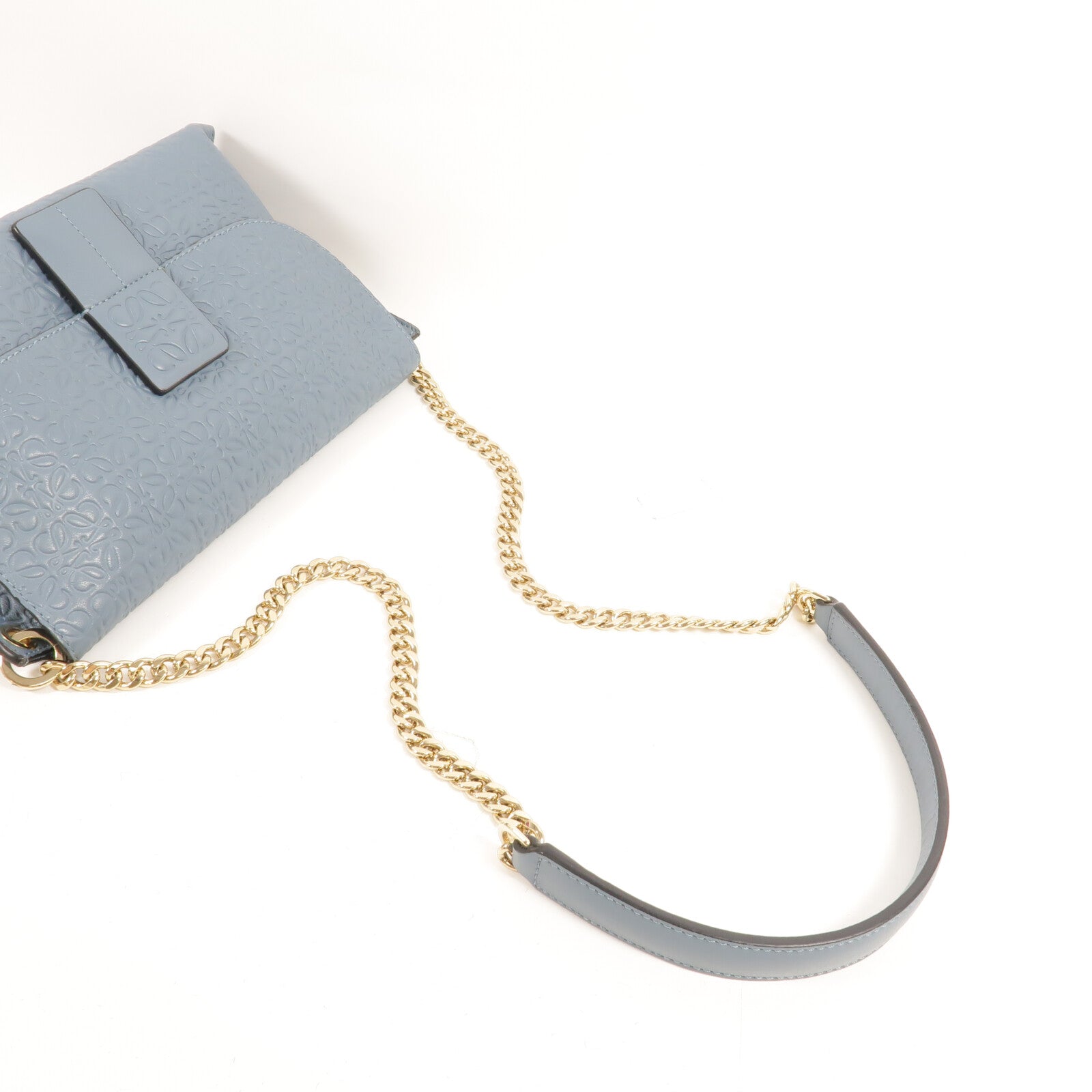 LOEWE 牛皮皮革Avenue Anagram鏈帶肩背袋