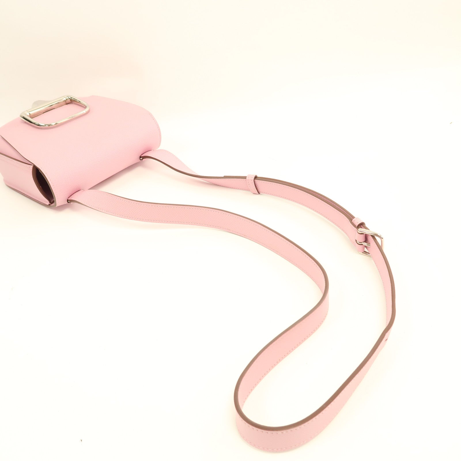 HERMES【激減優惠】 Epsom皮革Della銀扣肩背袋葵錦紫色