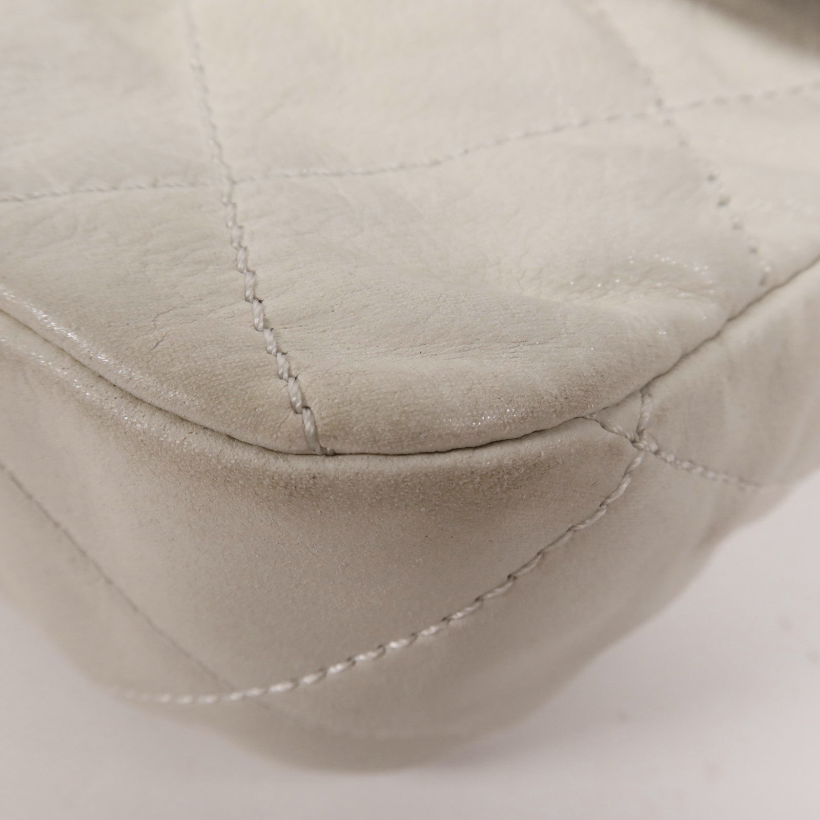 CHANEL 牛皮皮革Chain Shoulder銀扣鏈帶肩背袋