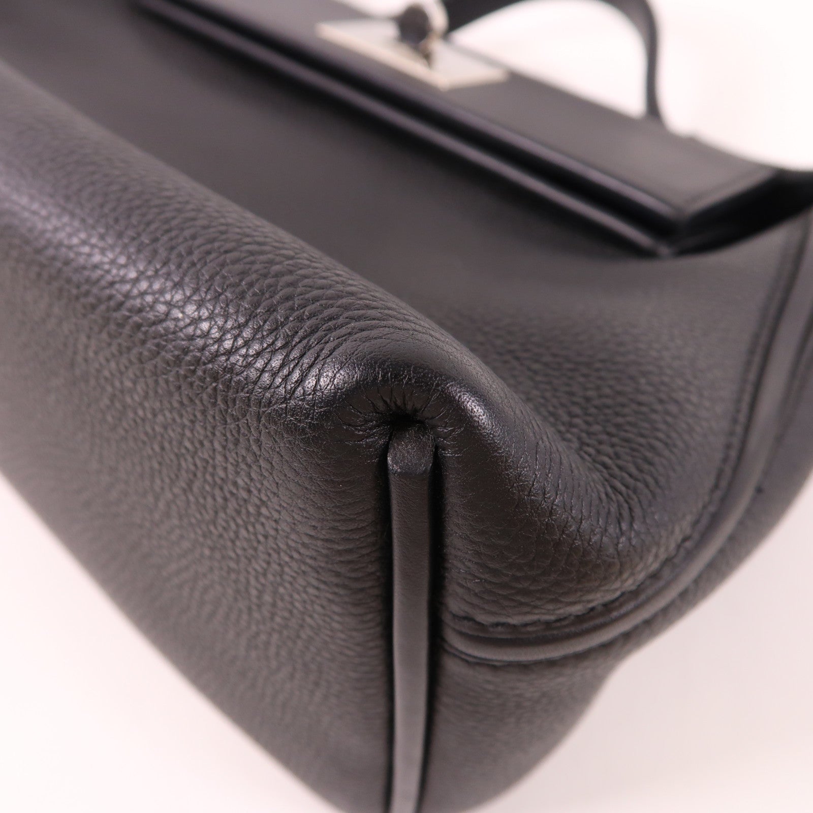 HERMES Togo皮革24/24 29cm銀扣手挽肩背兩用袋Noir