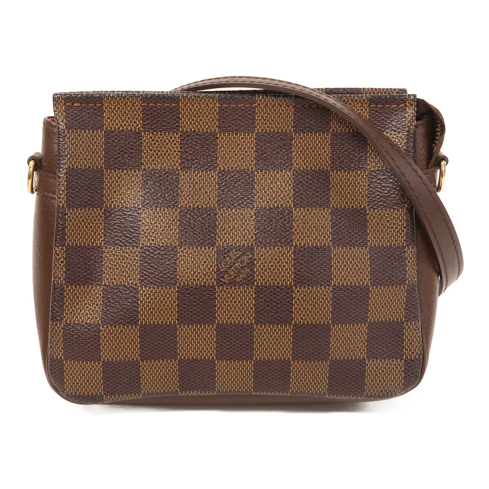 LOUIS VUITTON Damier Ebene Trousse金扣肩背袋啡色