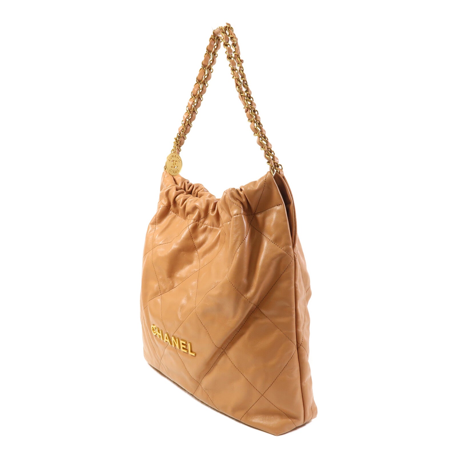 CHANEL 牛皮皮革Chanel 22 Medium金扣鏈帶肩背袋