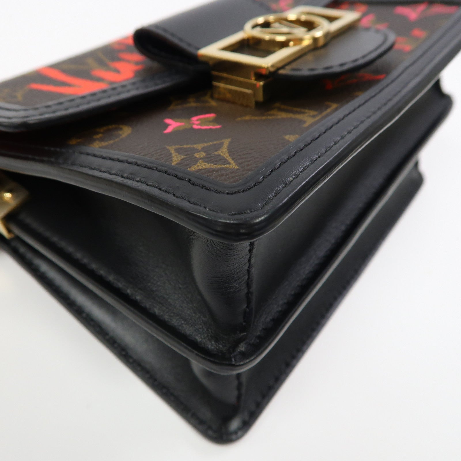 LOUIS VUITTON Monogram Fall In Love Dauphine金扣肩背袋啡色