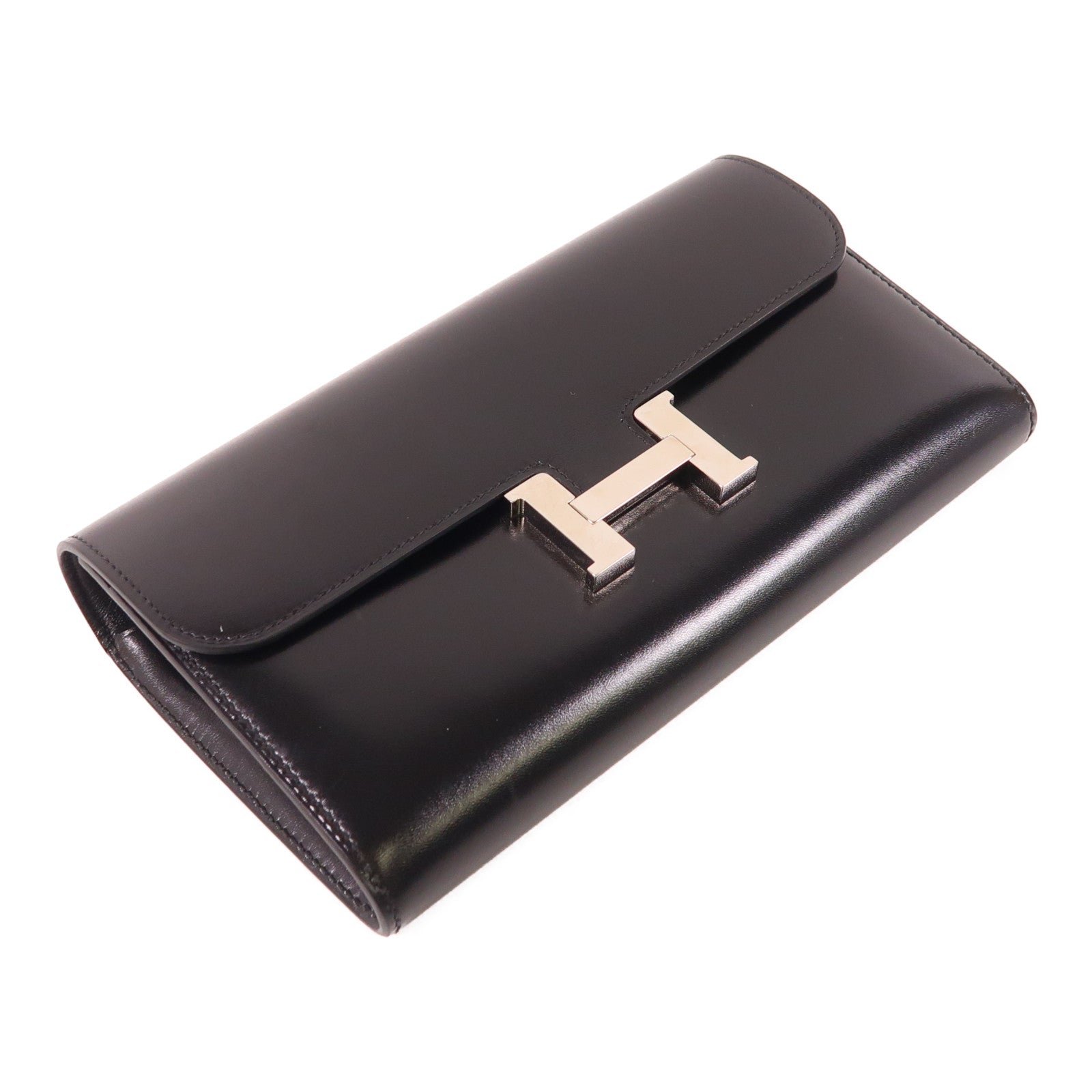 HERMES Box Calf皮革Constance Long Wallet銀扣長錢包