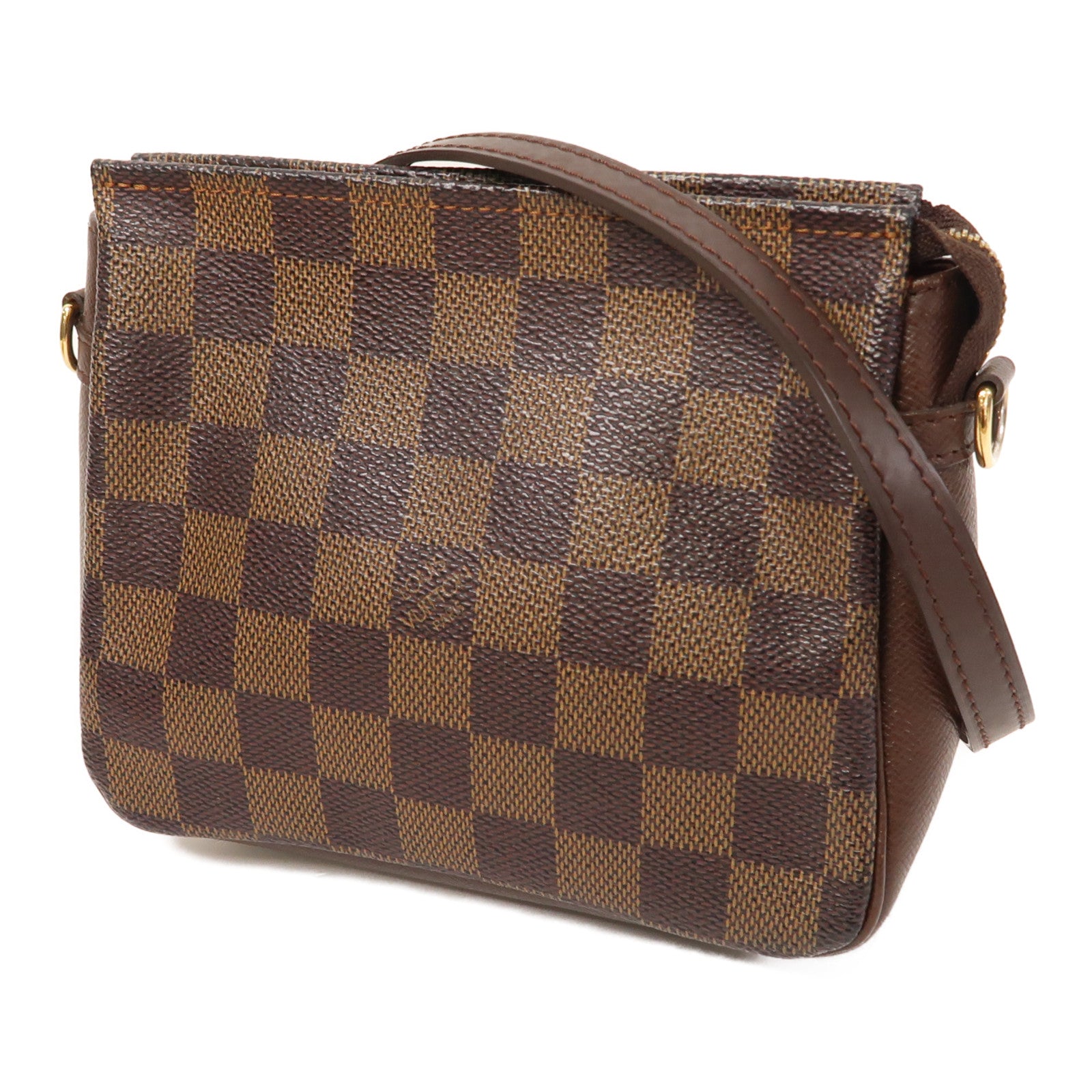 LOUIS VUITTON Damier Ebene Trousse金扣肩背袋啡色