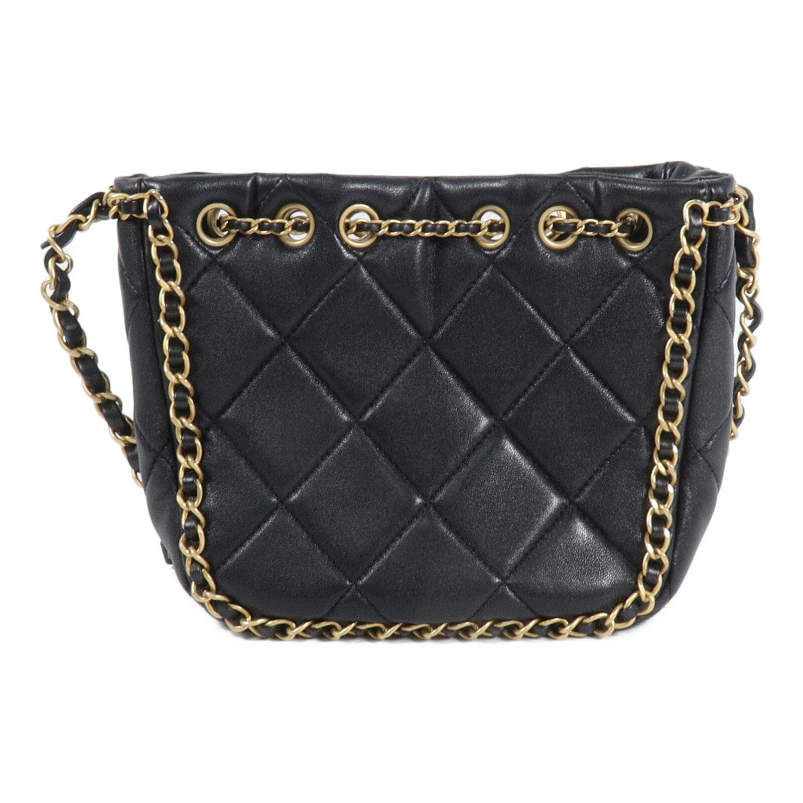 CHANEL 羊皮皮革Small Bucket Bag鏈帶肩背袋